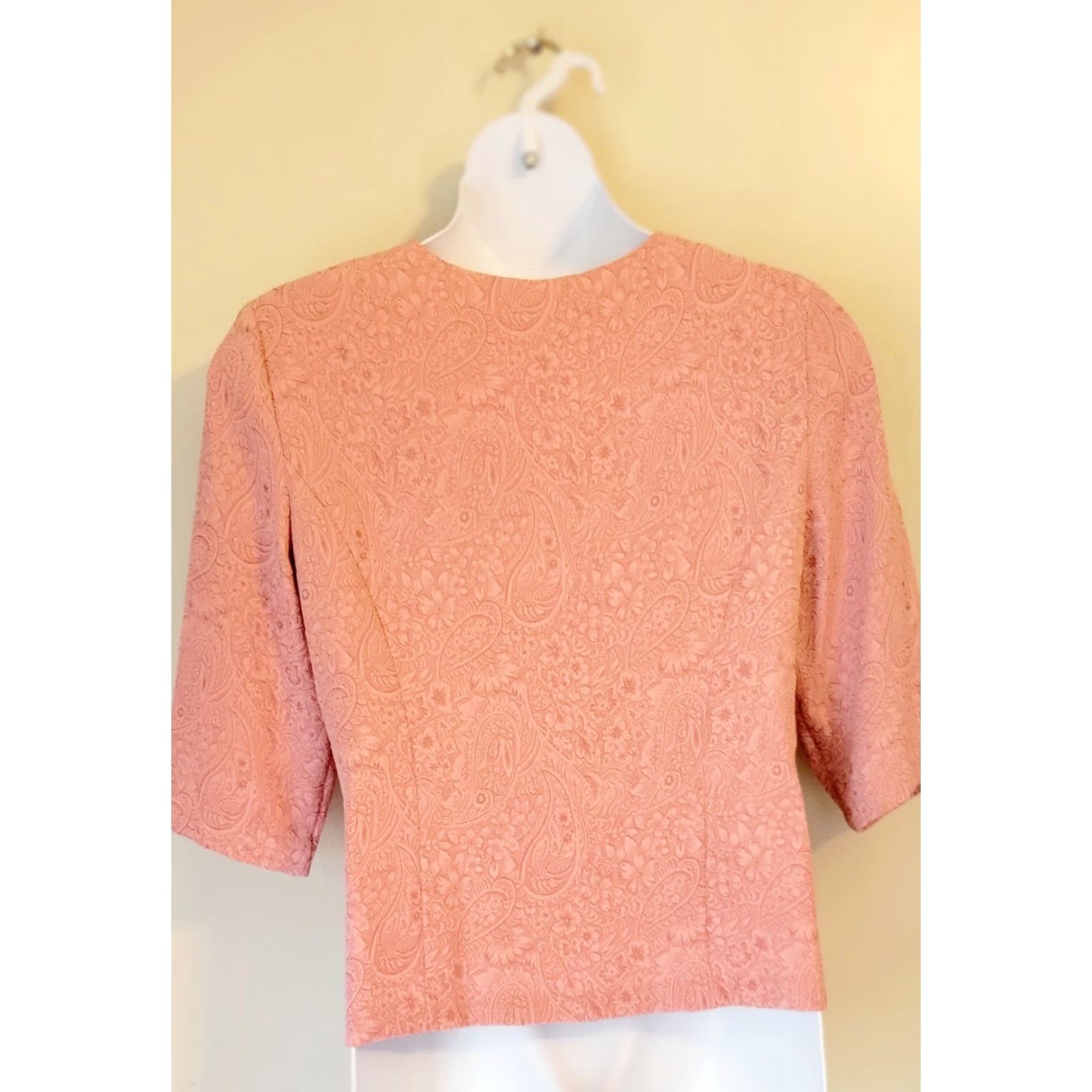 Vintage VINTAGE Another Thyme Jacket Blazer Paisley Brocade Dusty Rose Pink 16 Womens Mens Girls Size XXL / US 16-18 / IT 52-54 - 3 Thumbnail