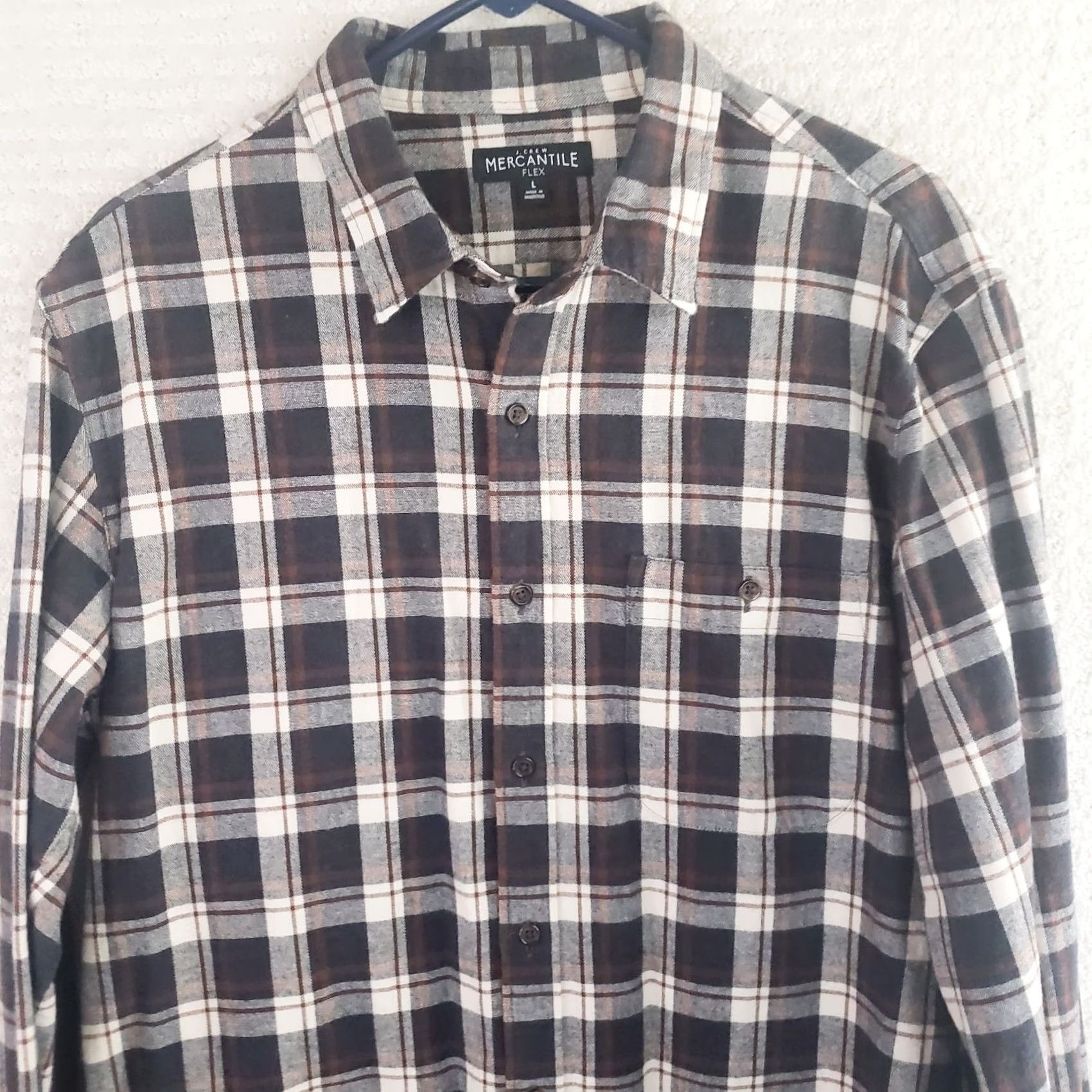 J.Crew J.CREW Mercantile Flex Shirt Men L Multicolor Plaid Flannel Button-Up, Long Sleeve, Cotton Spandex, Classic Fit, Elbow Pads, Pockets, Casual Wear Size US L / EU 52-54 / 3 - 3 Thumbnail