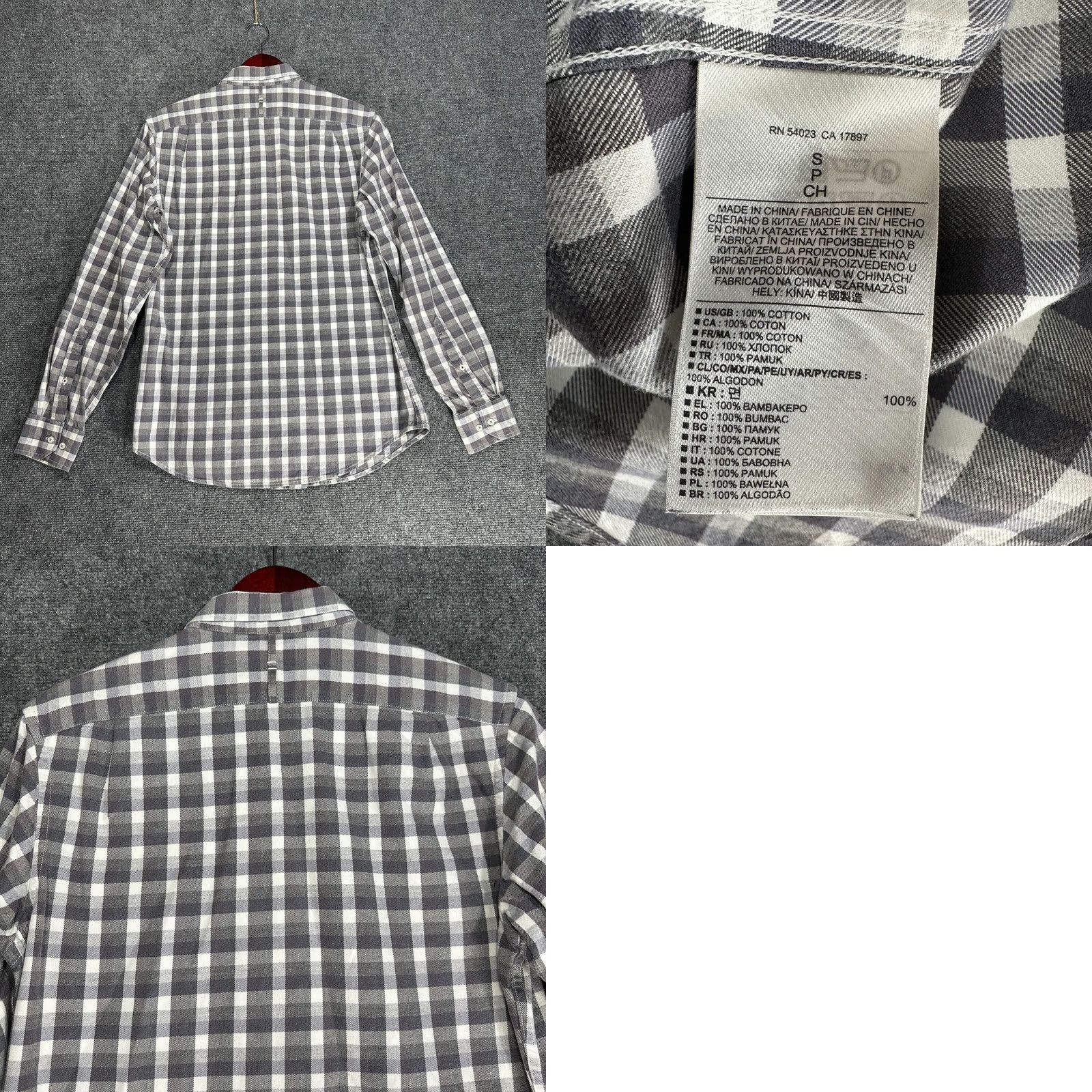Banana Republic Banana Republic Shirt Mens S Luxe Flannel Button-Down Cotton Gray Check Slim Pocketed Size US S / EU 44-46 / 1 - 8 Thumbnail
