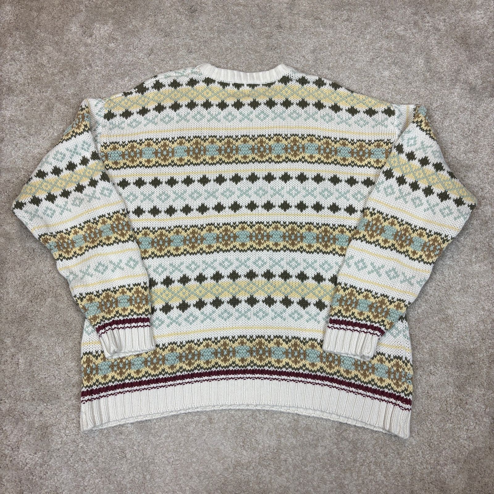 Gap × Vintage Vintage Gap Fair Isle Chunky Knit Fisherman Sweater Men's L Size US L / EU 52-54 / 3 - 3 Thumbnail