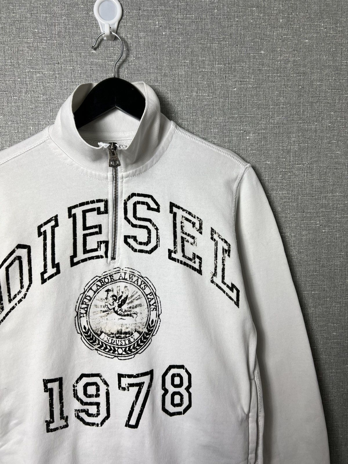 Diesel Rare Vintage Y2K Diesel Big Logo Zip Pullover Sweatshirt Size US S / EU 44-46 / 1 - 3 Thumbnail