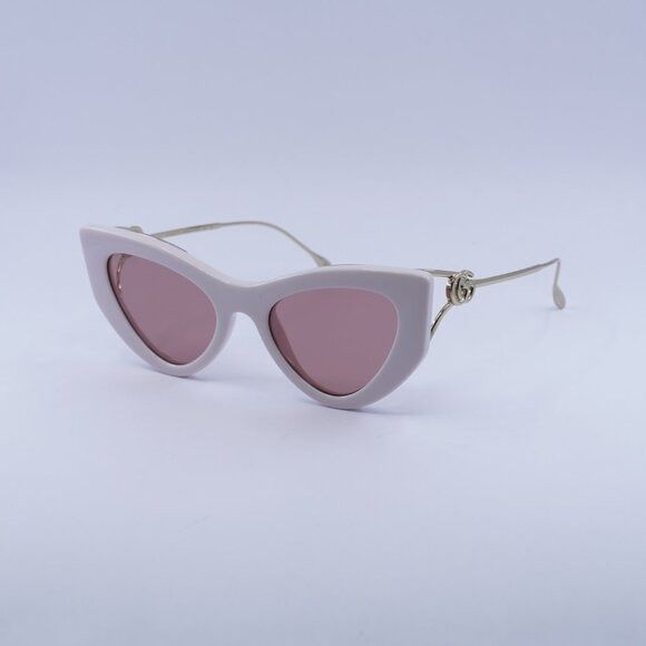 Gucci Gucci GG1565S 003 Sunglasses Shiny Ivory/Gold Cat Eye Frame Size ONE SIZE - 1 Thumbnail