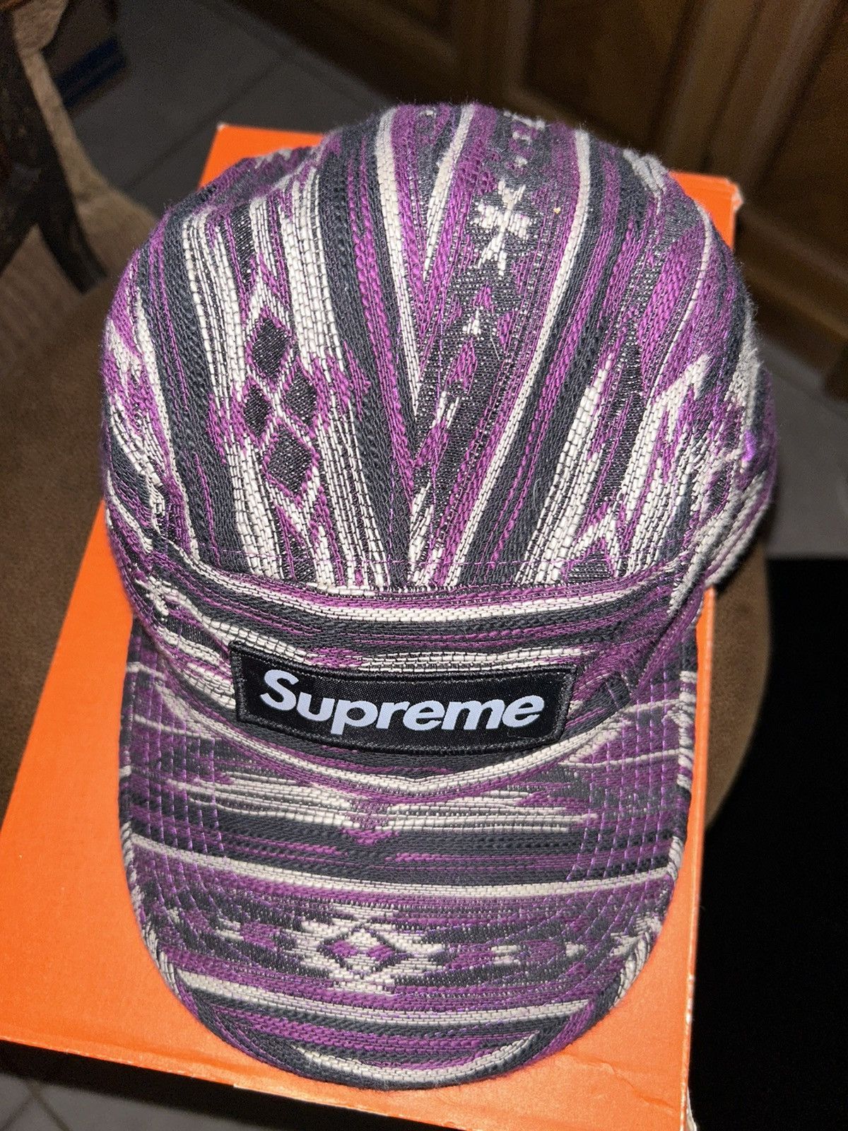 Supreme Supreme Woven Pattern Camp Cap Purple FW22 NEW Size ONE SIZE - 2 Thumbnail