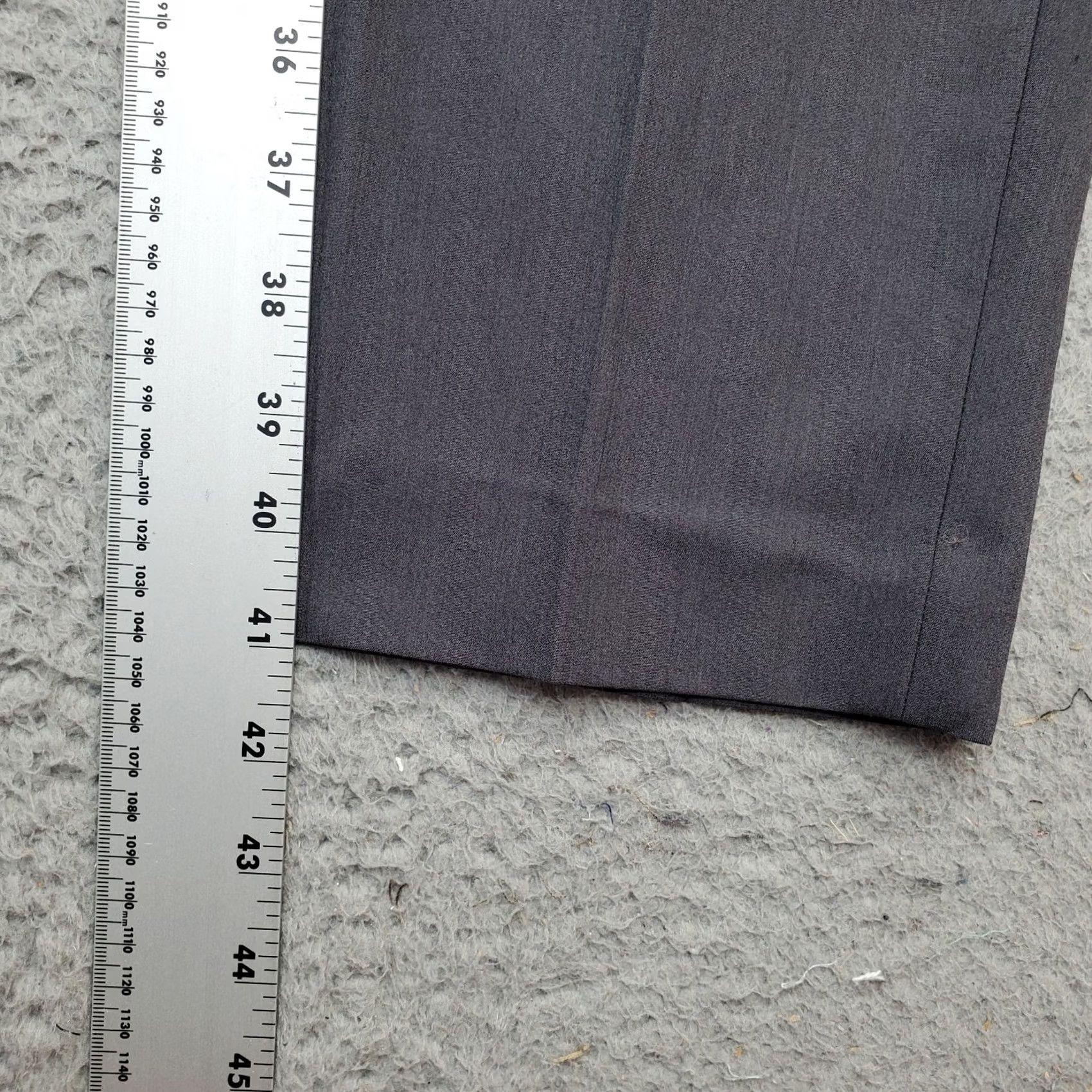 Nordstrom Nordstrom Rack Mens 40/34 Gray Flat Front Straight Leg Pants with Side Slip Pocket, Dress Pants, Regular, Size 40/34 Size US 40 / EU 56 - 3 Thumbnail