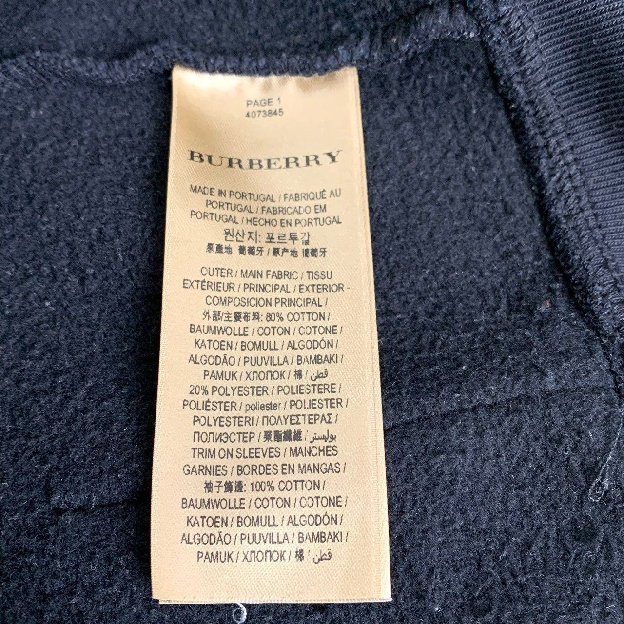 Burberry Burberry Navy Blue Side-Striped Hooded Cotton Fleece Zipper Size US XS / EU 42 / 0 - 5 Thumbnail