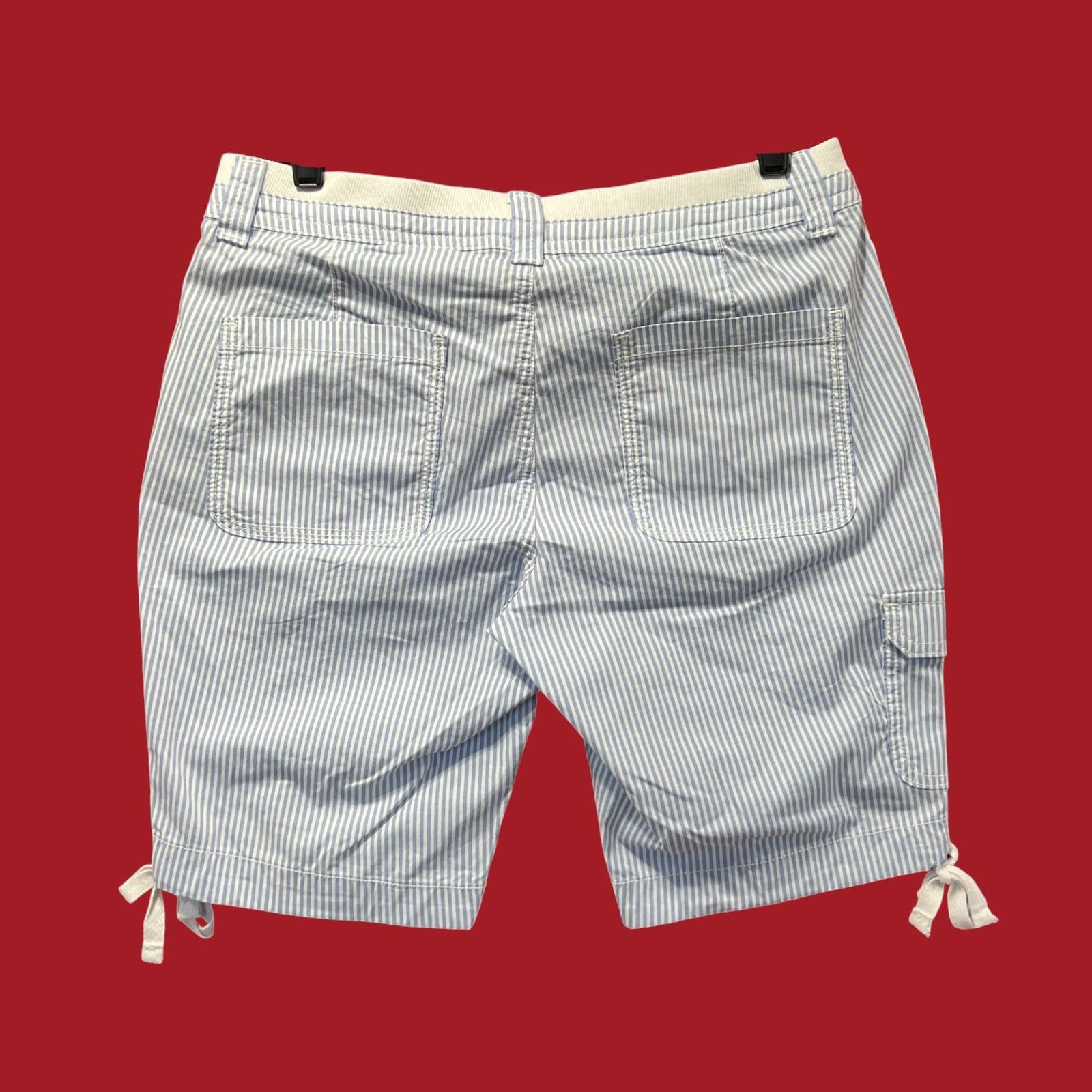 Other St John's Bay - Women's Mid-Rise Striped Cargo Bermuda Short Size 26" / US 2 / IT 38 - 2 Thumbnail
