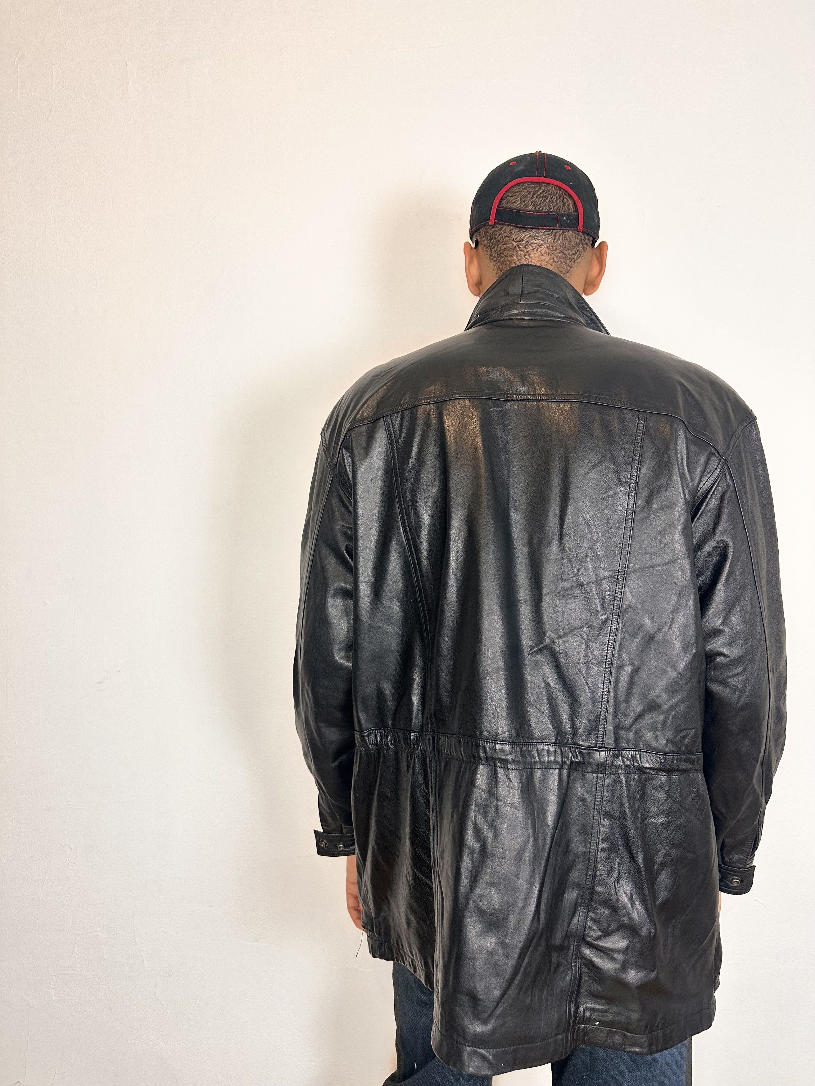 Other Vintage Global Identity Black Leather Jacket - Medium Size US M / EU 48-50 / 2 - 3 Thumbnail