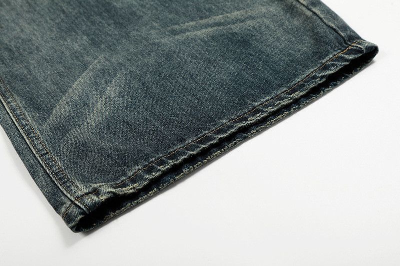 Vintage Retro washed distressed curved jeans for men Size US 32 / EU 48 - 6 Thumbnail