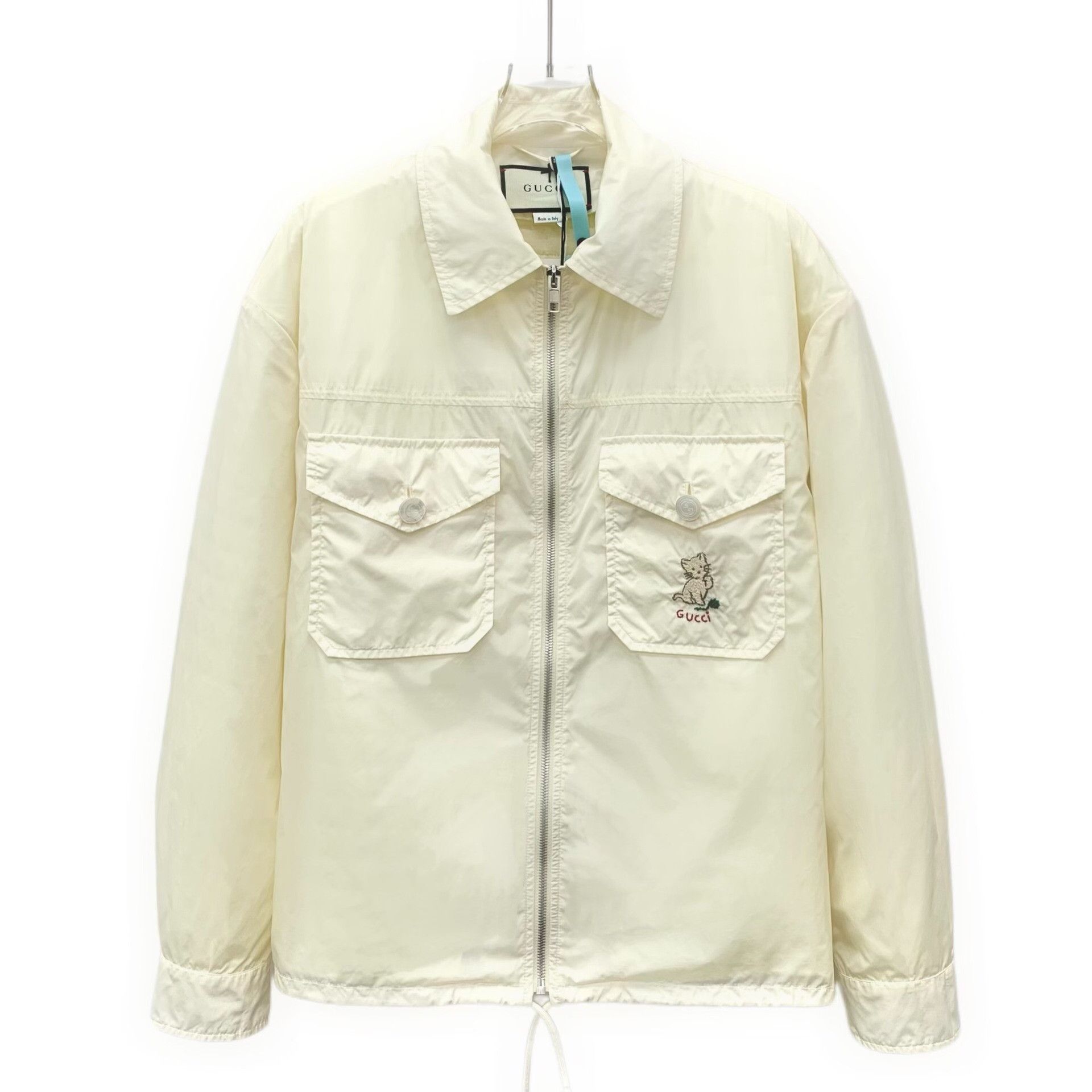 Gucci Gucci Embroidered Beige Jacket L Women Size L / US 10 / IT 46 - 1 Thumbnail
