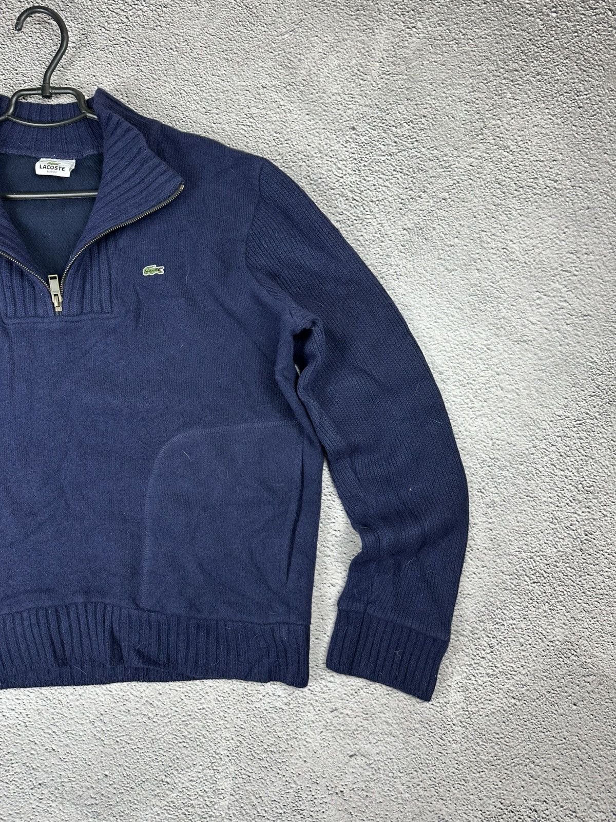Lacoste Vintage Lacoste 1/4 Zip Wool Hoodie Knitwear Sweater Y2K Size US L / EU 52-54 / 3 - 4 Thumbnail