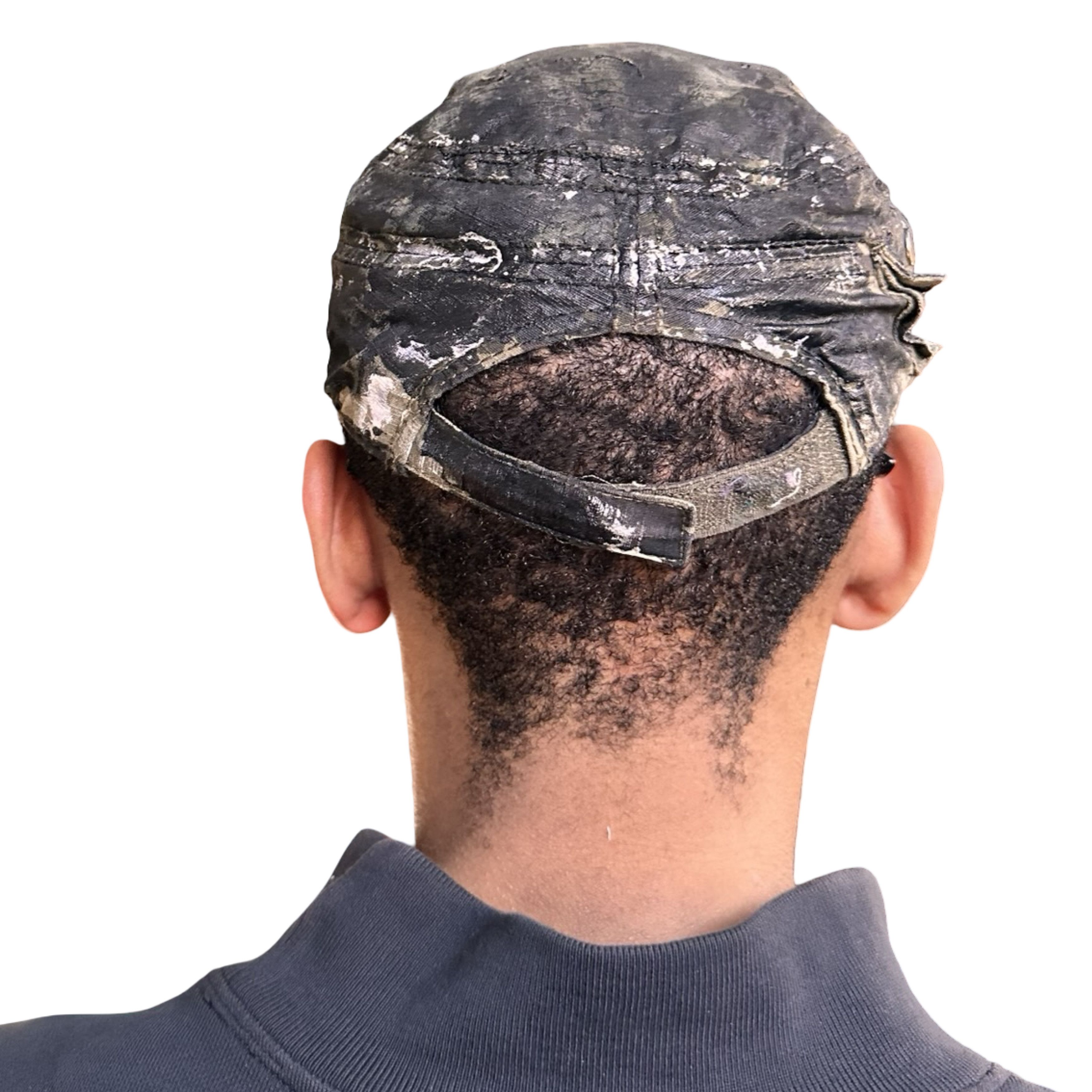 Vintage ASTROBOI* Retro Green Distressed Camouflage Painted Hat Size ONE SIZE - 6 Thumbnail