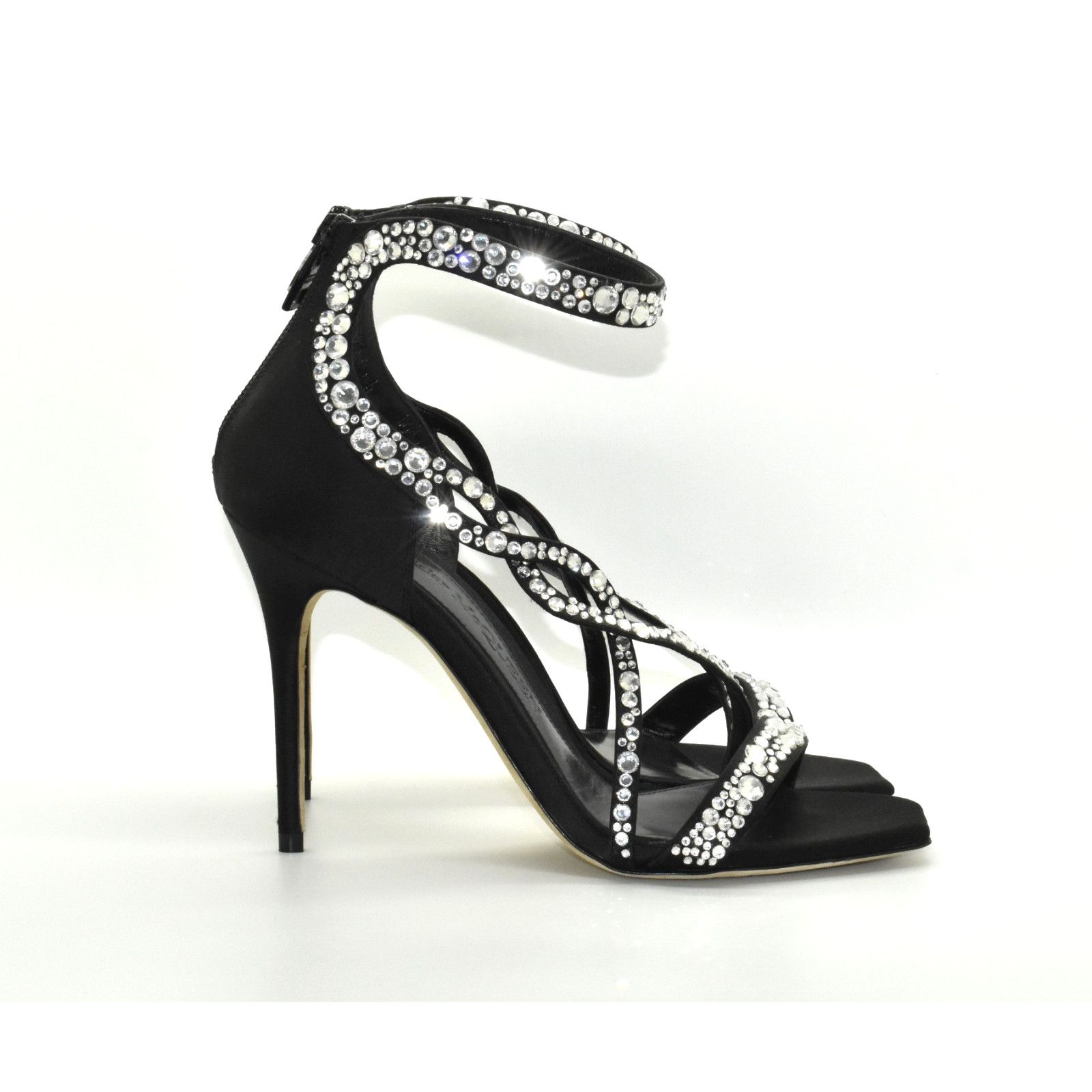 Alexander McQueen ALEXANDER MCQUEEN Crystal Embellished Satin Shoes Heels 37.5 Size US 7 / IT 37 - 2 Thumbnail