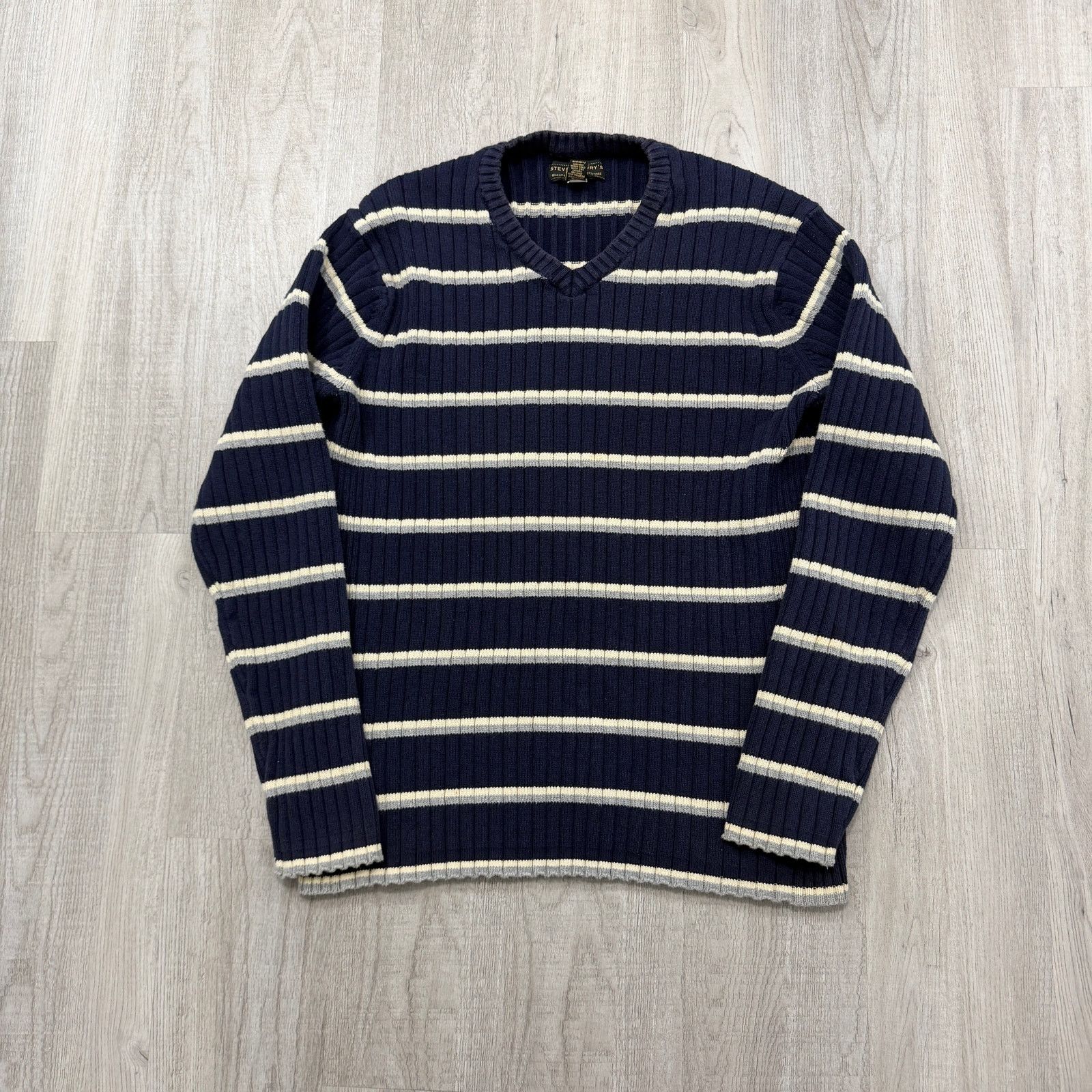 Steve And Barrys Vintage Steve & Barrys Cable Knit Sweater Men 2XL Blue Size US XXL / EU 58 / 5 - 1 Thumbnail