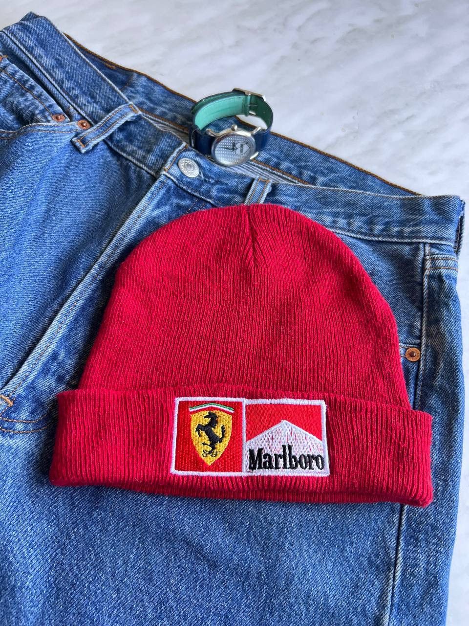 Marlboro Marlboro Ferrari Racing vintage red beanie hat rare Size ONE SIZE - 1 Thumbnail