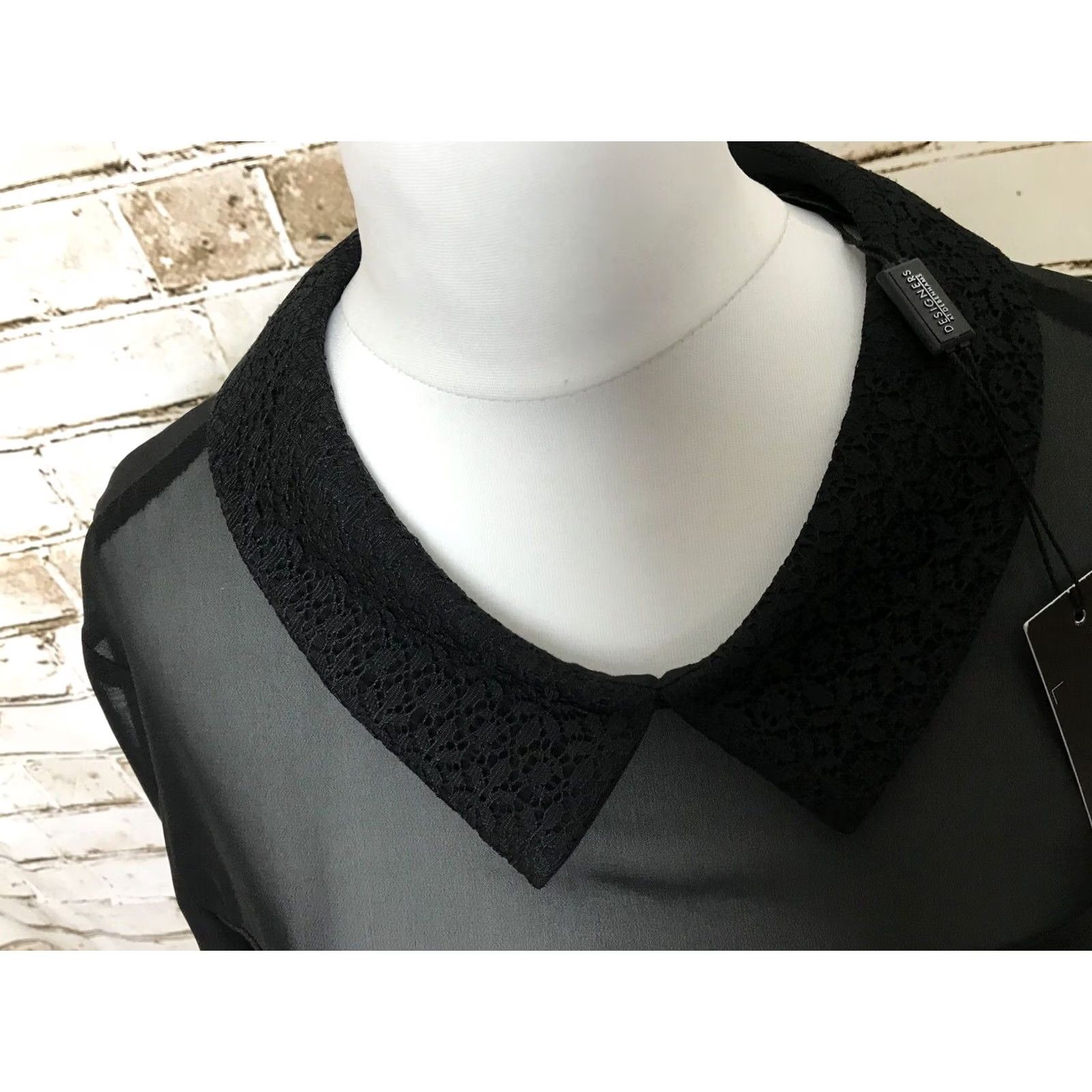 Vintage Nikes Star By Julien Macdonald Dress UK 12 Women’s Long Sleeve Sheer Black Star Pattern Dress with Defect Size XL / US 12-14 / IT 48-50 - 3 Thumbnail