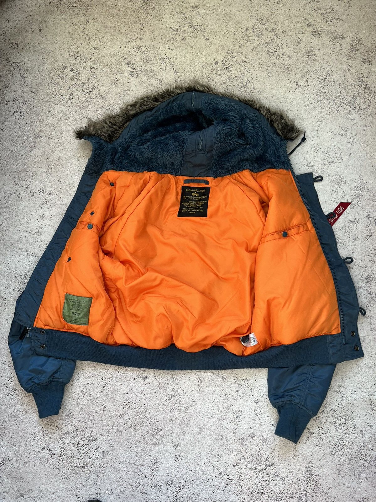 If Six Was Nine × Le Grande Bleu (L.G.B.) Y2K VINTAGE MOHAIR FUZZY FLUFFY FUR HOOD FAUX BOMBER JACKET Size US L / EU 52-54 / 3 - 8 Thumbnail