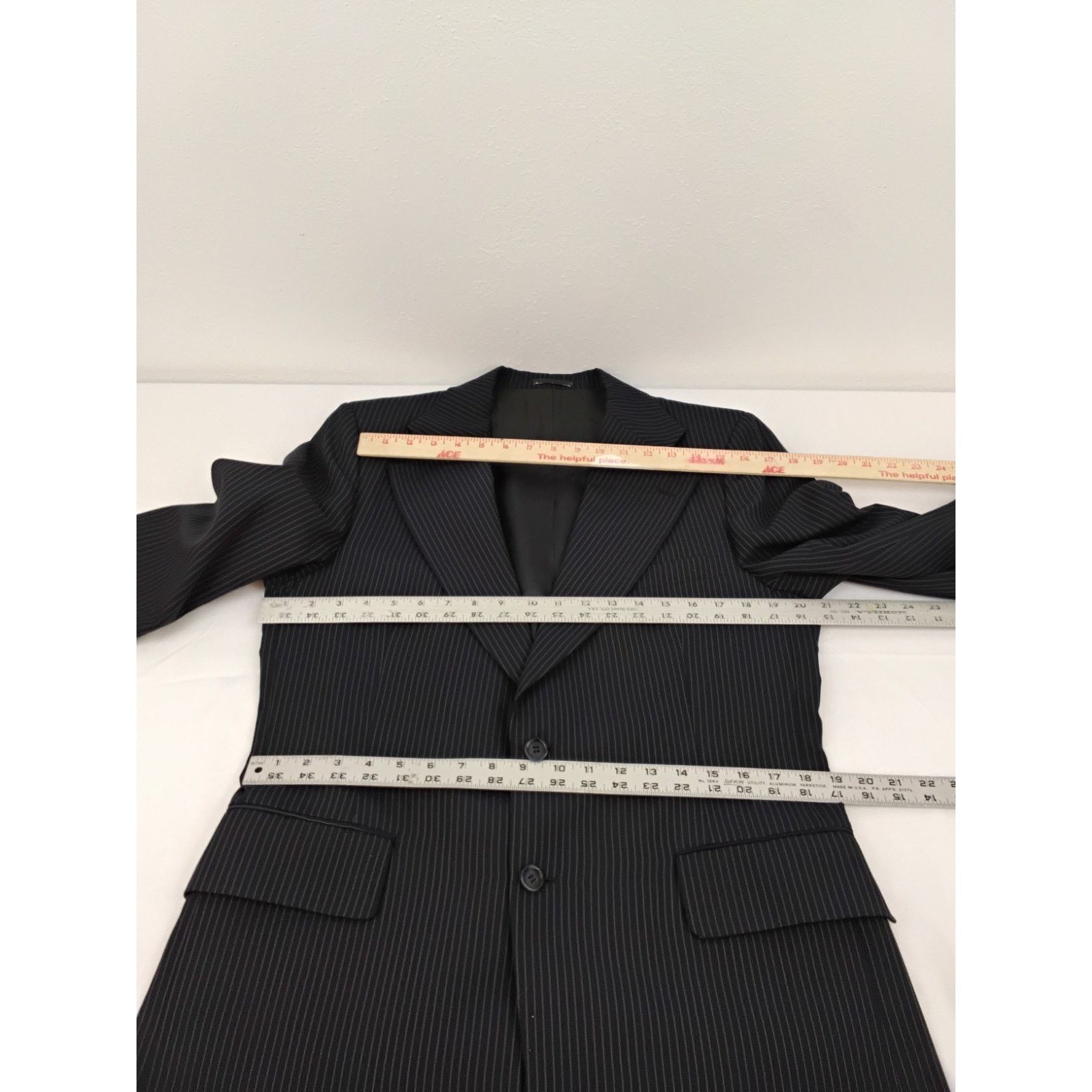 Givenchy Givenchy Blazer Men's 41" Chest Navy Pinstripe VTG 1970s Size 42R - 16 Thumbnail