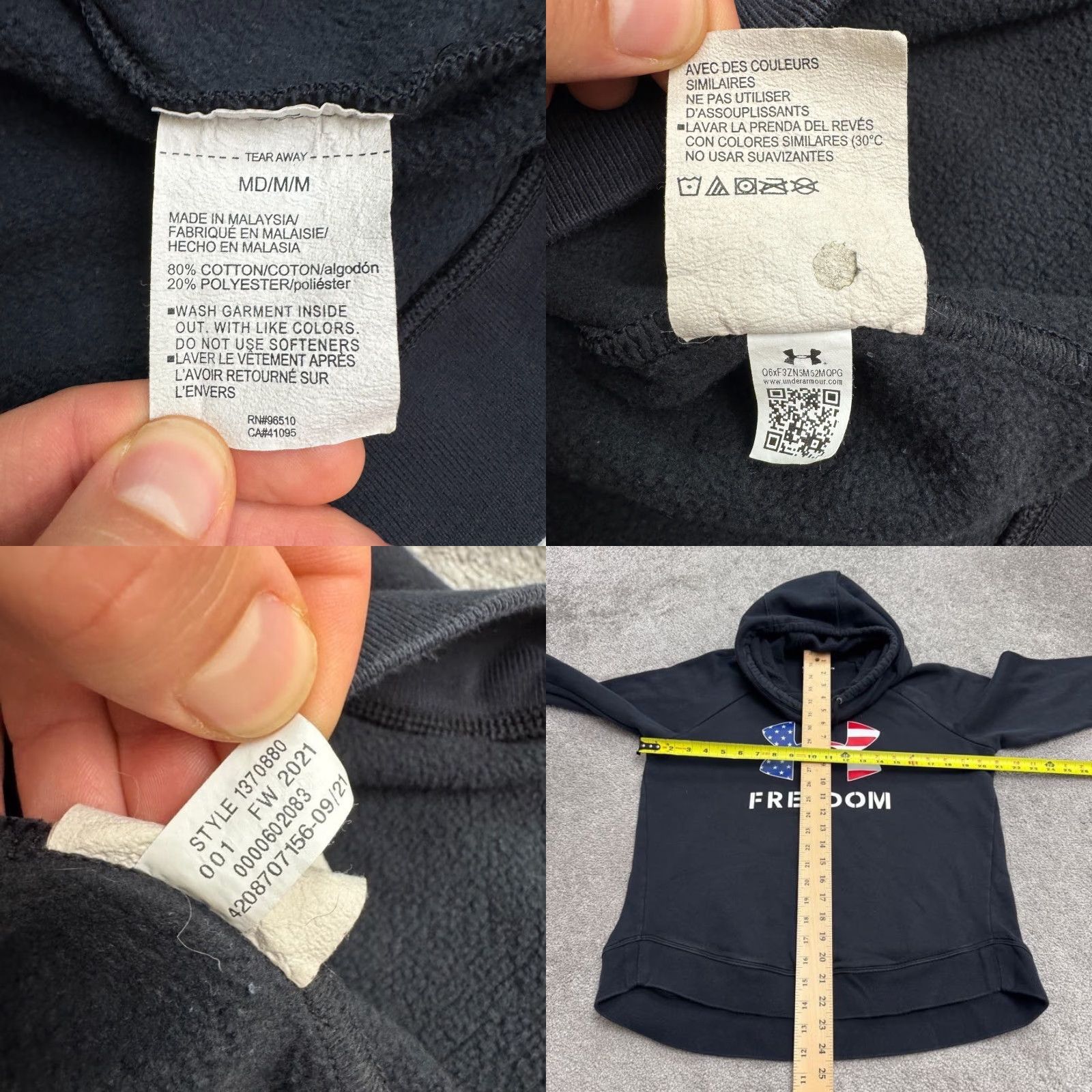 Under Armour Under Armour Hoodie Pullover Graphic Sweatshirt Womens M Black Fleece Logo Raglan Sleeves Size M / US 6-8 / IT 42-44 - 8 Thumbnail