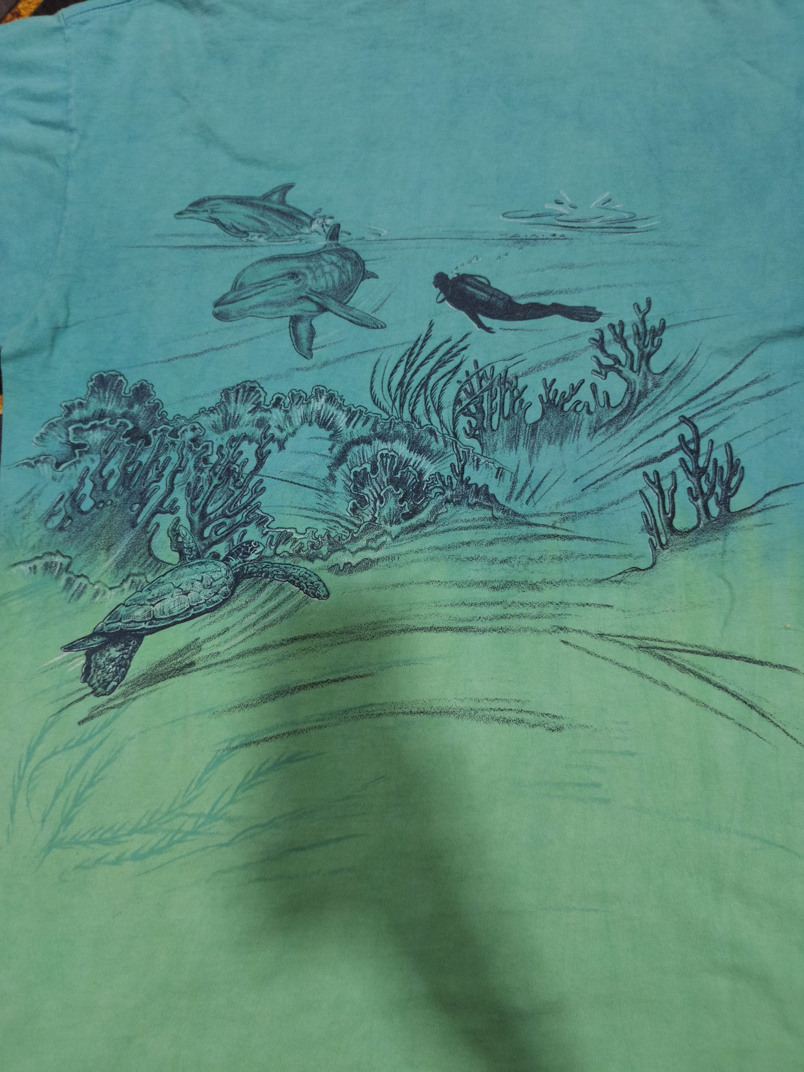 Ron Jon Surf Shop Vintage 90s Ron Jon T-Shirt – Ocean Diver Dolphin Graphic Size US L / EU 52-54 / 3 - 4 Thumbnail