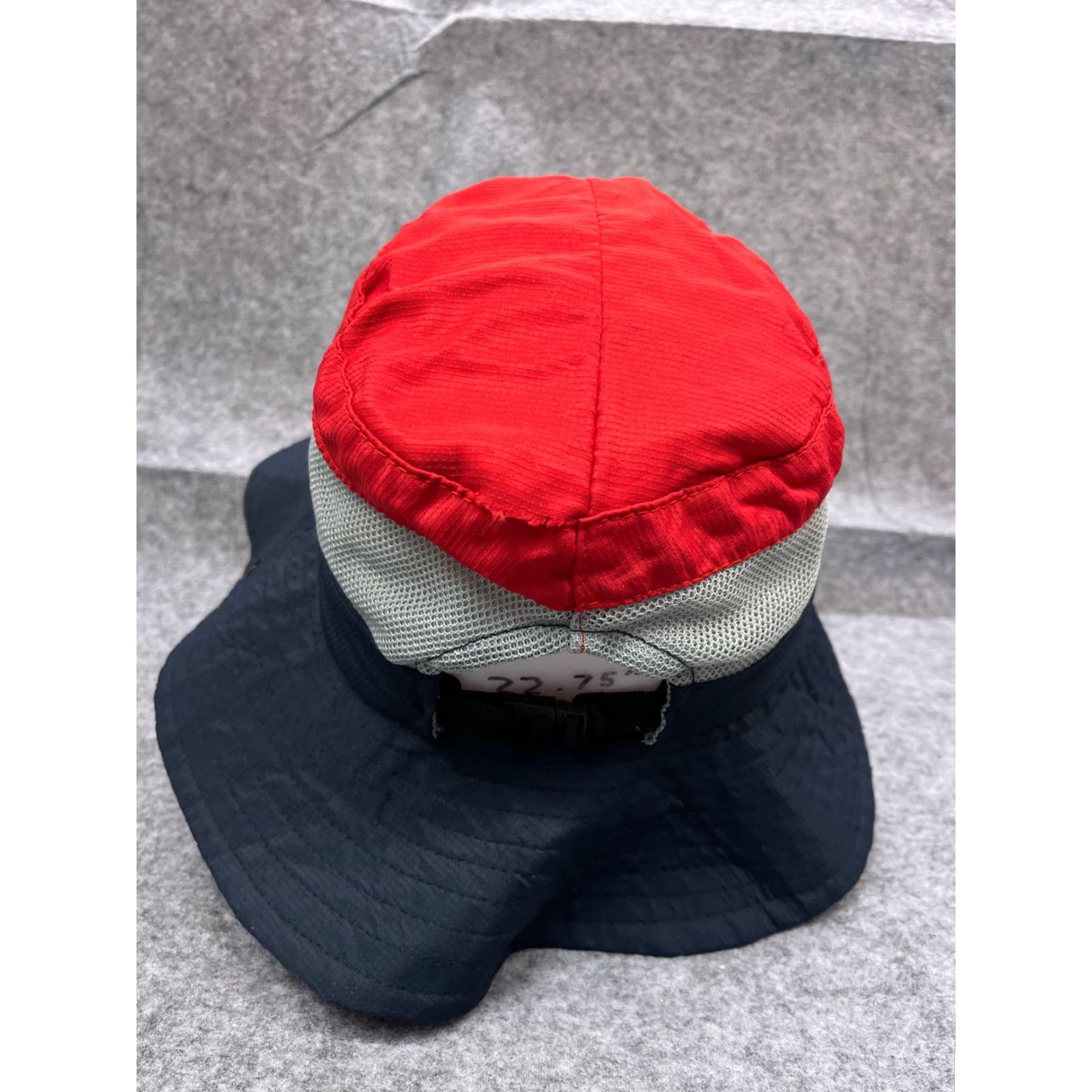 Vintage SunShade Sun Hat Womens One Size Blue Red Knit Polyester Ponytail Hole Camp Hat Shade Sun Hat Camp Beach Outdoor Womens One Size Blue SunShade Size ONE SIZE - 7 Thumbnail