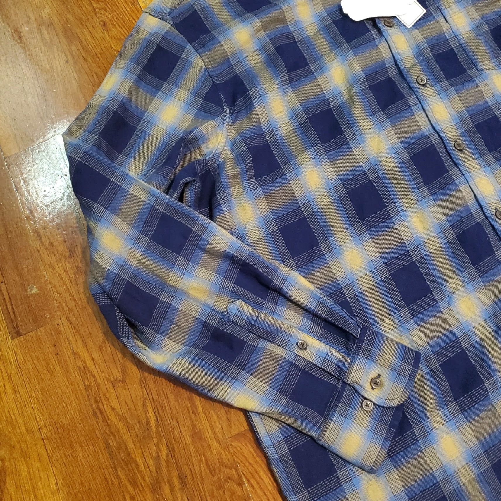 Vintage ROWM Flannel Shirt Button-Up Open Road Brown Blue Plaid Mens 3XT Tall New Size US XXL / EU 58 / 5 - 2 Thumbnail