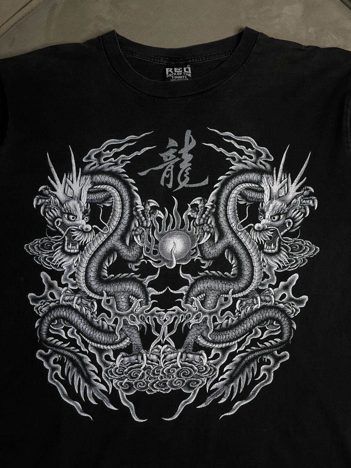 ?VERY RARE RED/REO ROCK OF THE T SHIRT DRAGON/SKULL TEE 00s?