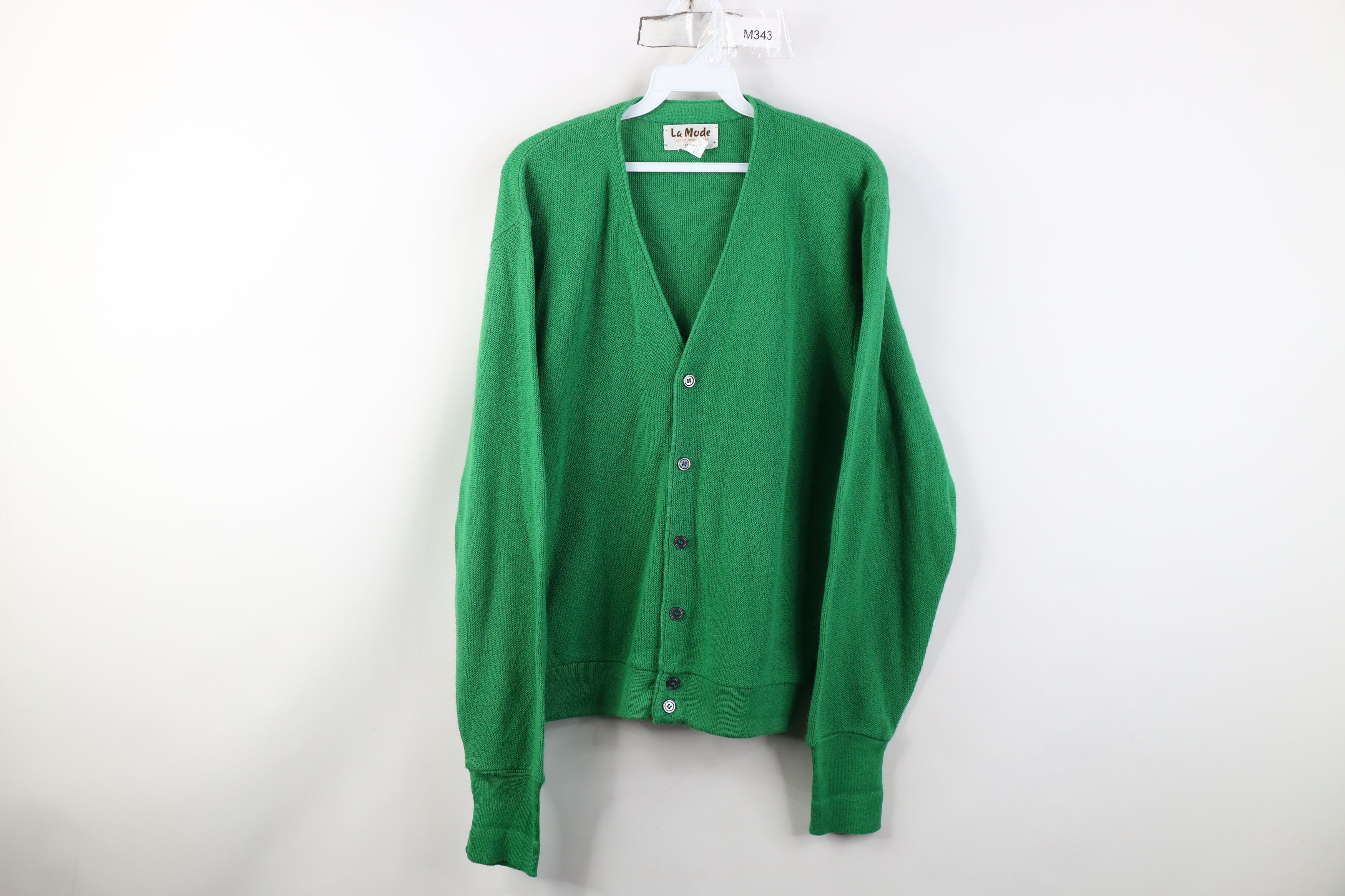 Vintage 70s Streetwear Cobain Cardigan Sweater Green USA