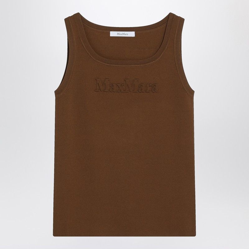 Max Mara Olive Green Top In Crêpe Viscose