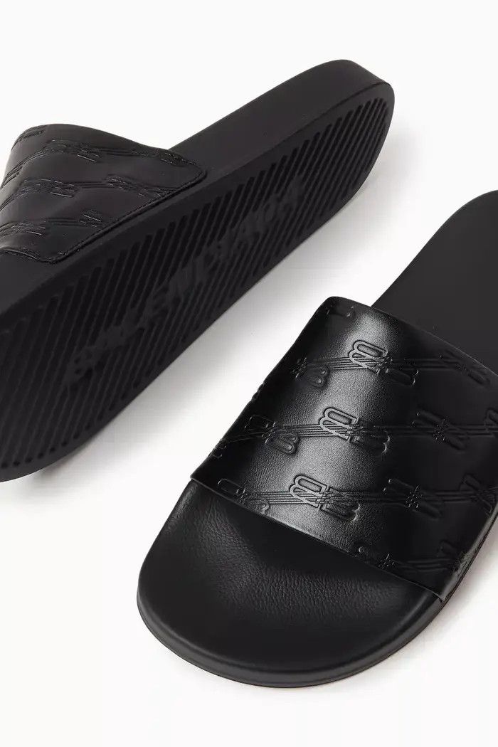 Balenciaga o1tr1nto0226 Pool Slide Sandals BB Monogram In Black Size US 9 / EU 42 - 3 Thumbnail