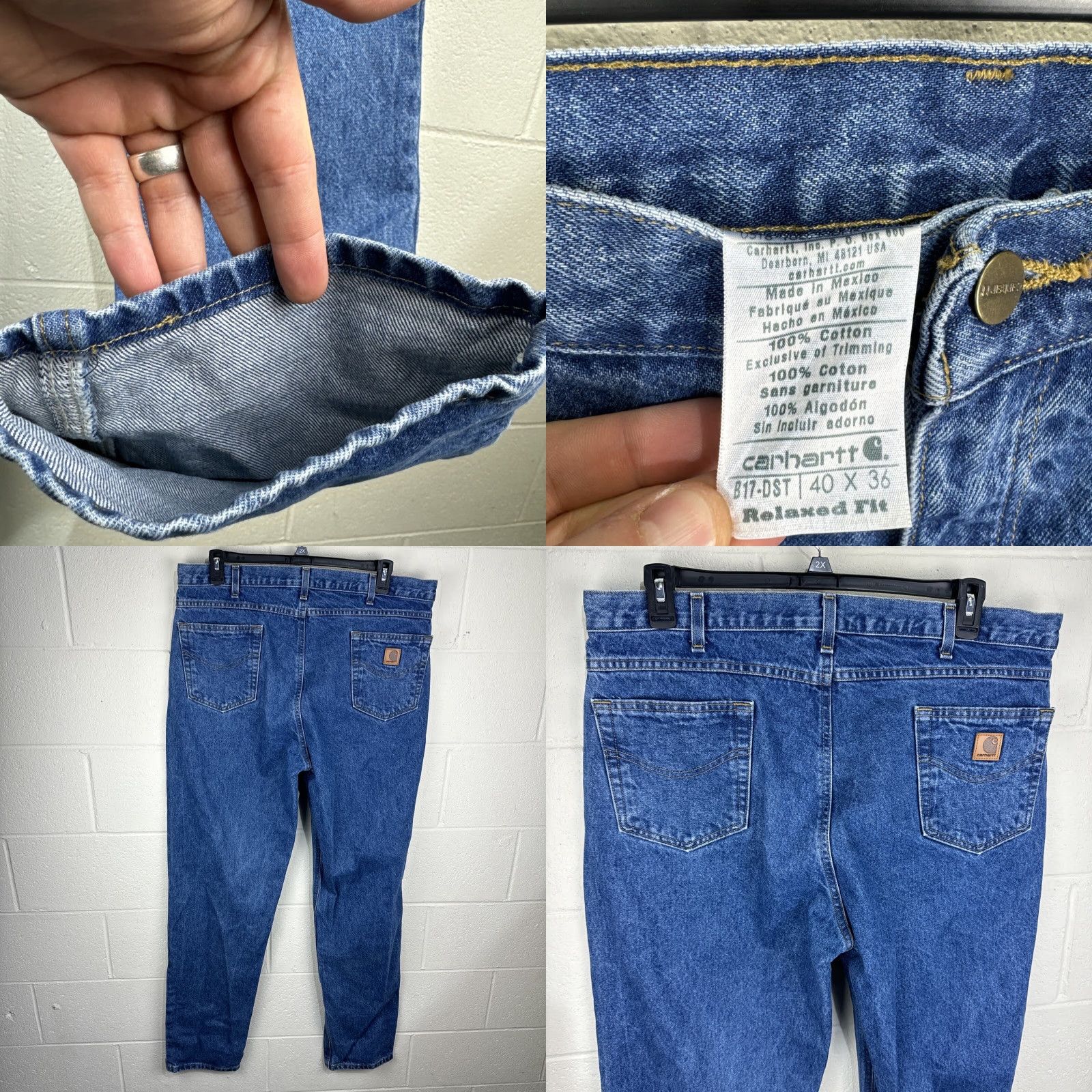 Carhartt VINTAGE Carhartt Jeans B17 DST Men 40x34 Medium Wash 36 Inseam 5-Pocket Logo Zipper Button Relaxed Std Straight Mens Size US 40 / EU 56 - 8 Thumbnail