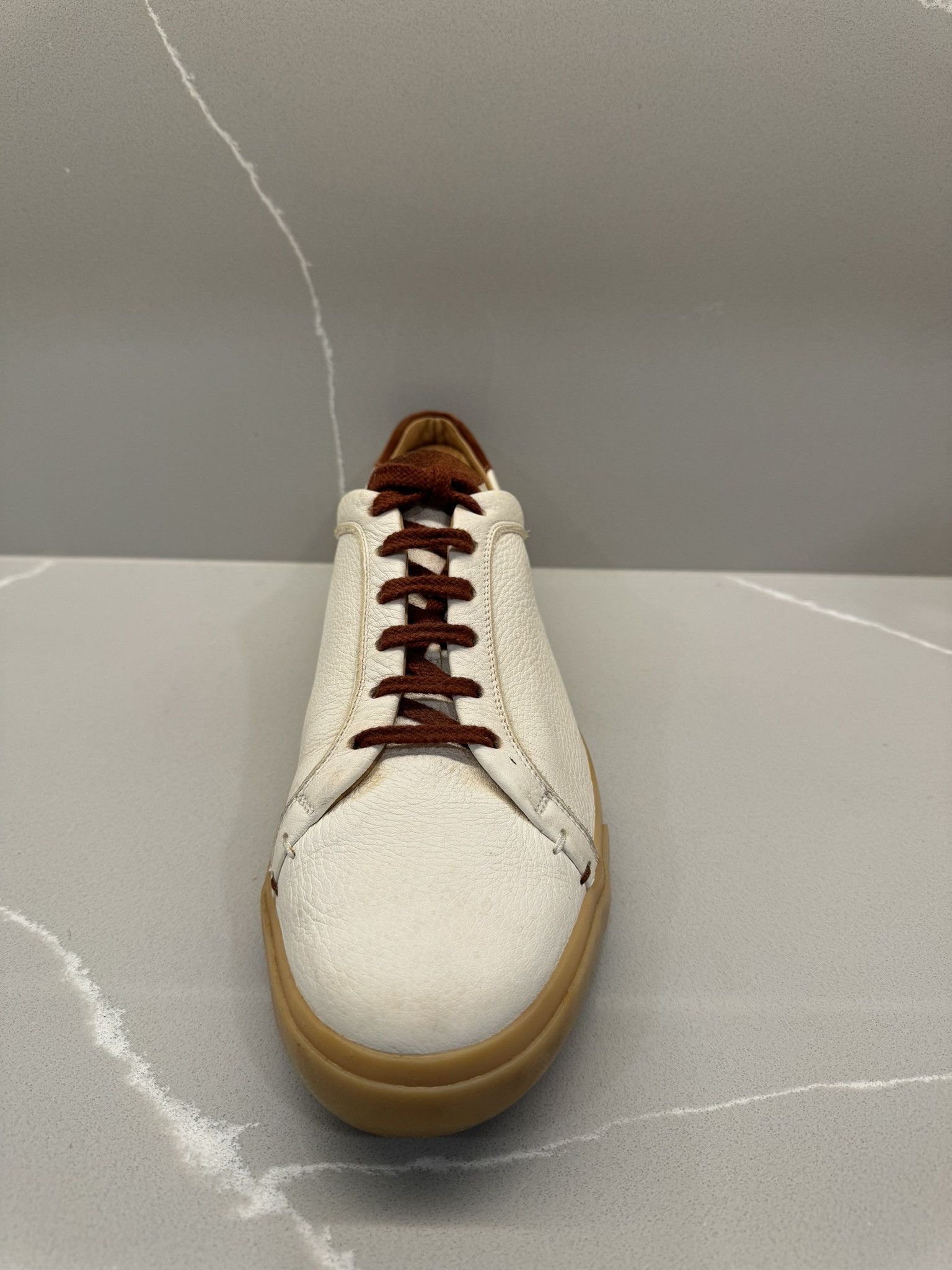 Loro Piana Loro Piana - Freetime Walk - White Leather Low Sneakers Size US 9.5 / EU 42-43 - 2 Thumbnail