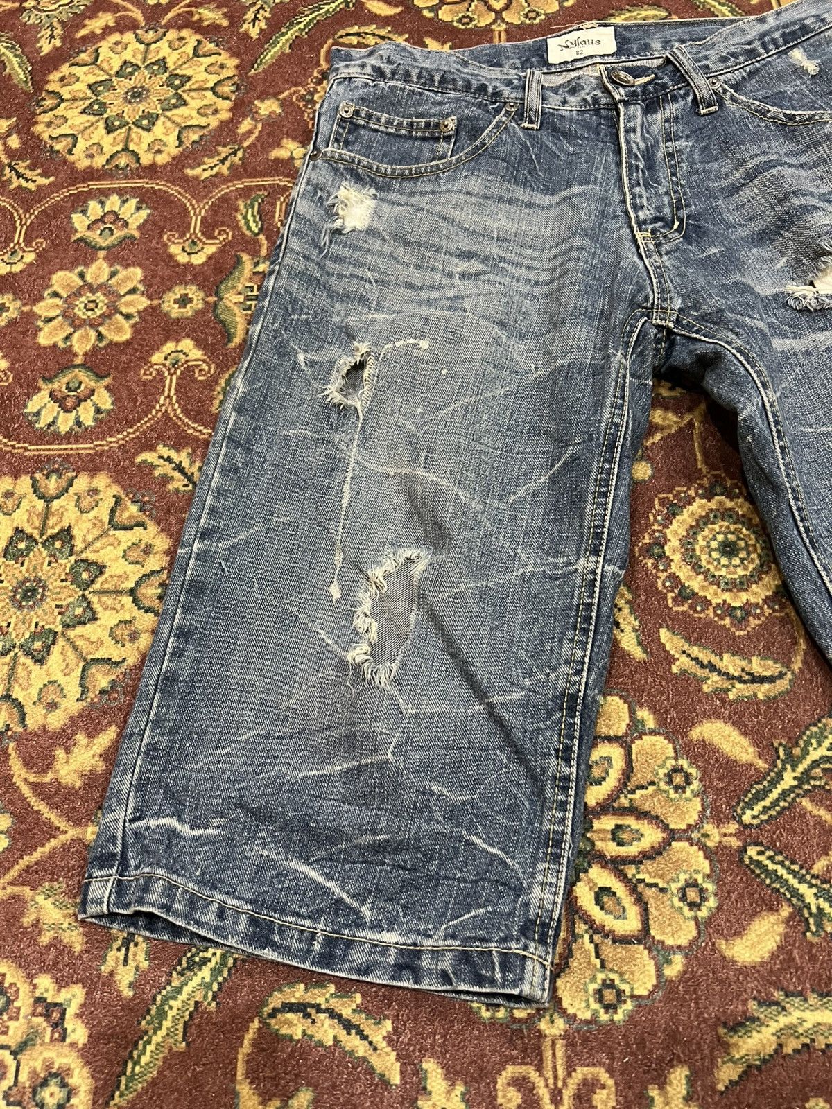 Japanese Brand Nylaus Clothing Distress Short Jean Size US 31 - 7 Thumbnail