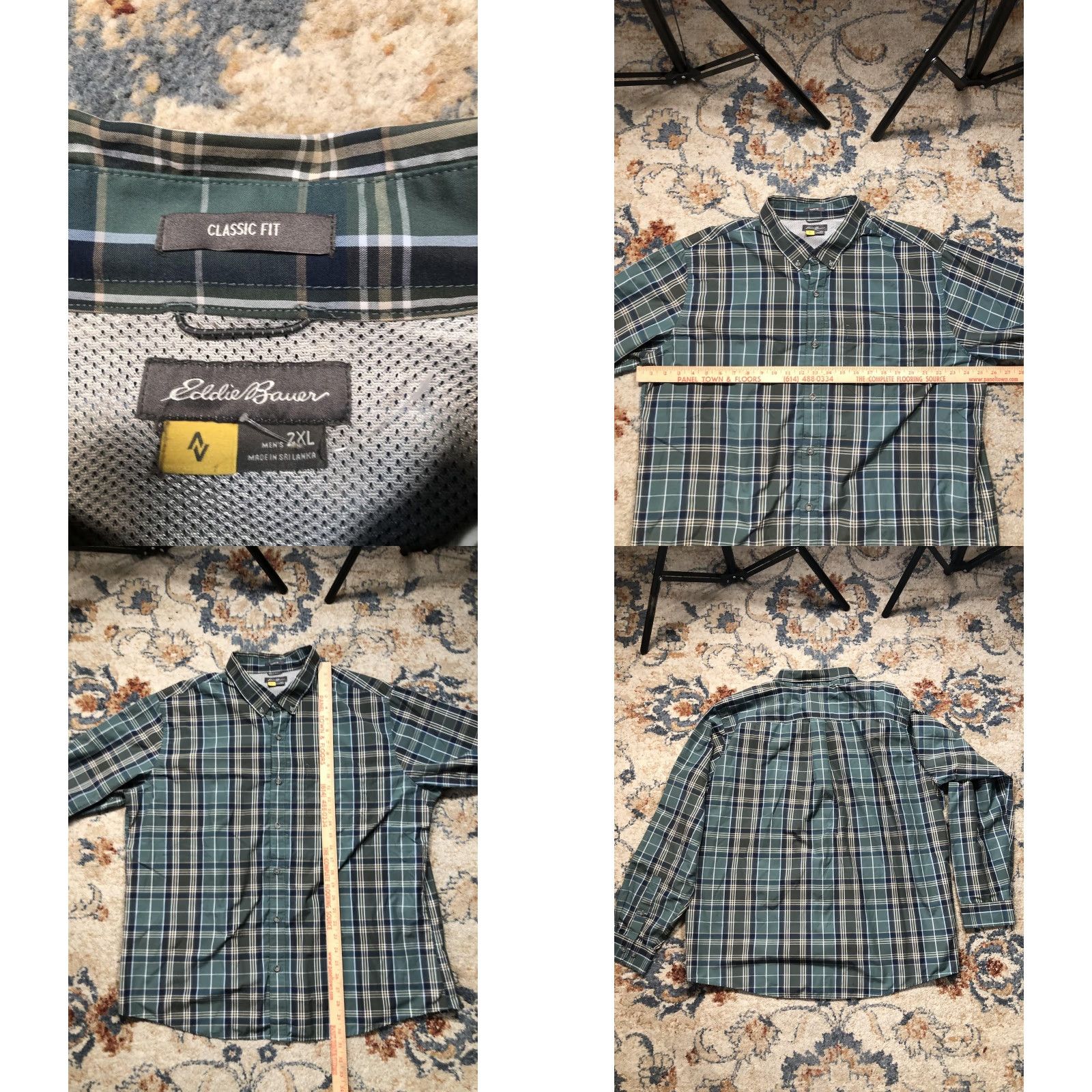 Eddie Bauer Eddie Bauer Shirt Mens 2XL Plaid Button-Down Long Sleeve Classic Fit Green Blue Size US XXL / EU 58 / 5 - 8 Thumbnail