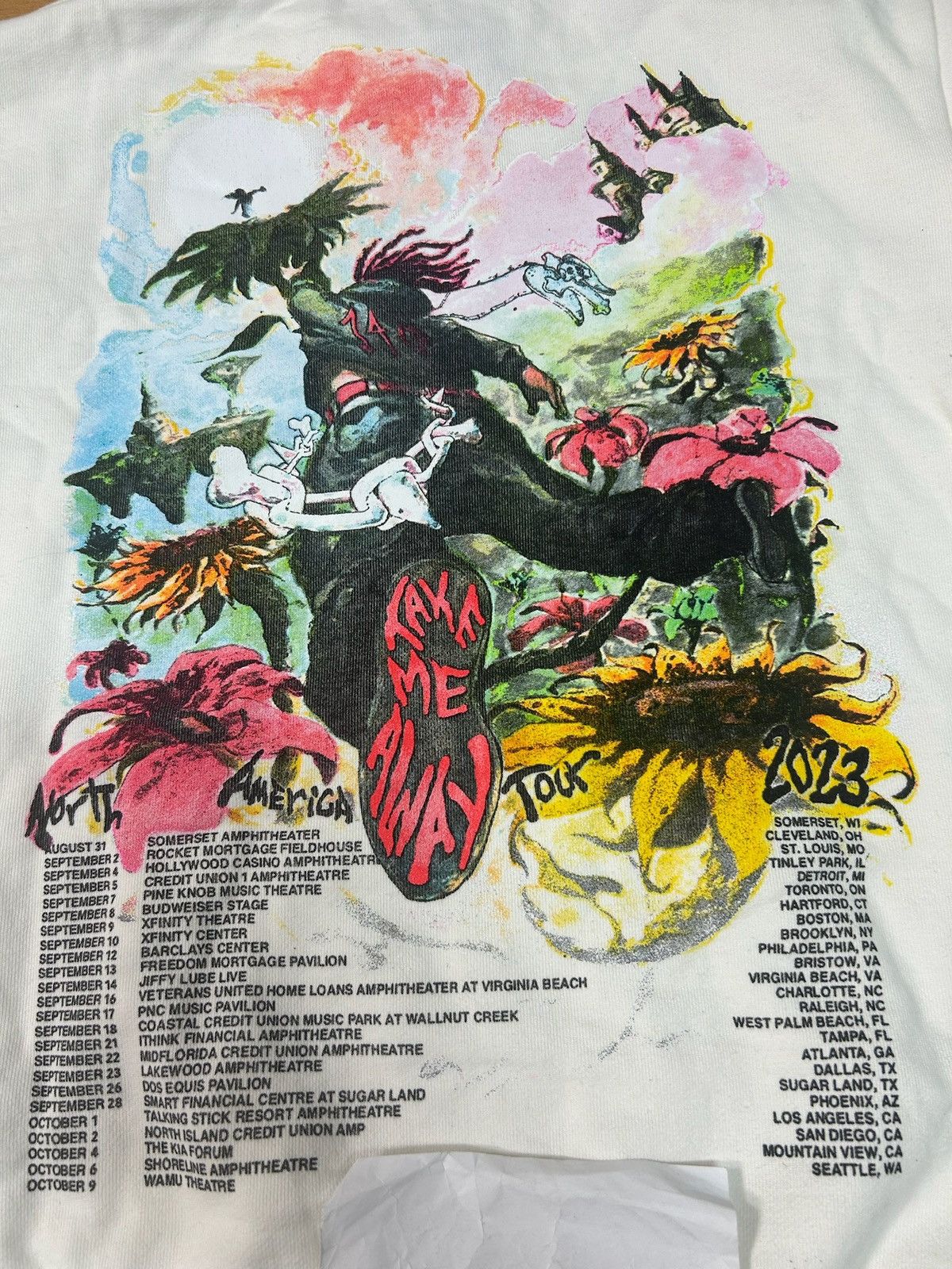 Rap Tees × Trippie Redd Trippie Redd 1400 Take Me Away Tour Hoodie White Size US S / EU 44-46 / 1 - 4 Thumbnail