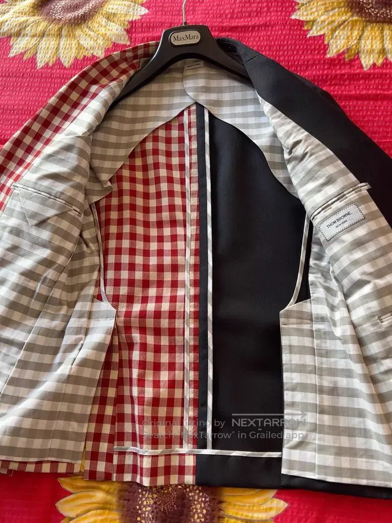 Thom Browne Thom Browne Color Blocked Plaid Suit Jacket, Red and White Size US S / EU 44-46 / 1 - 4 Thumbnail