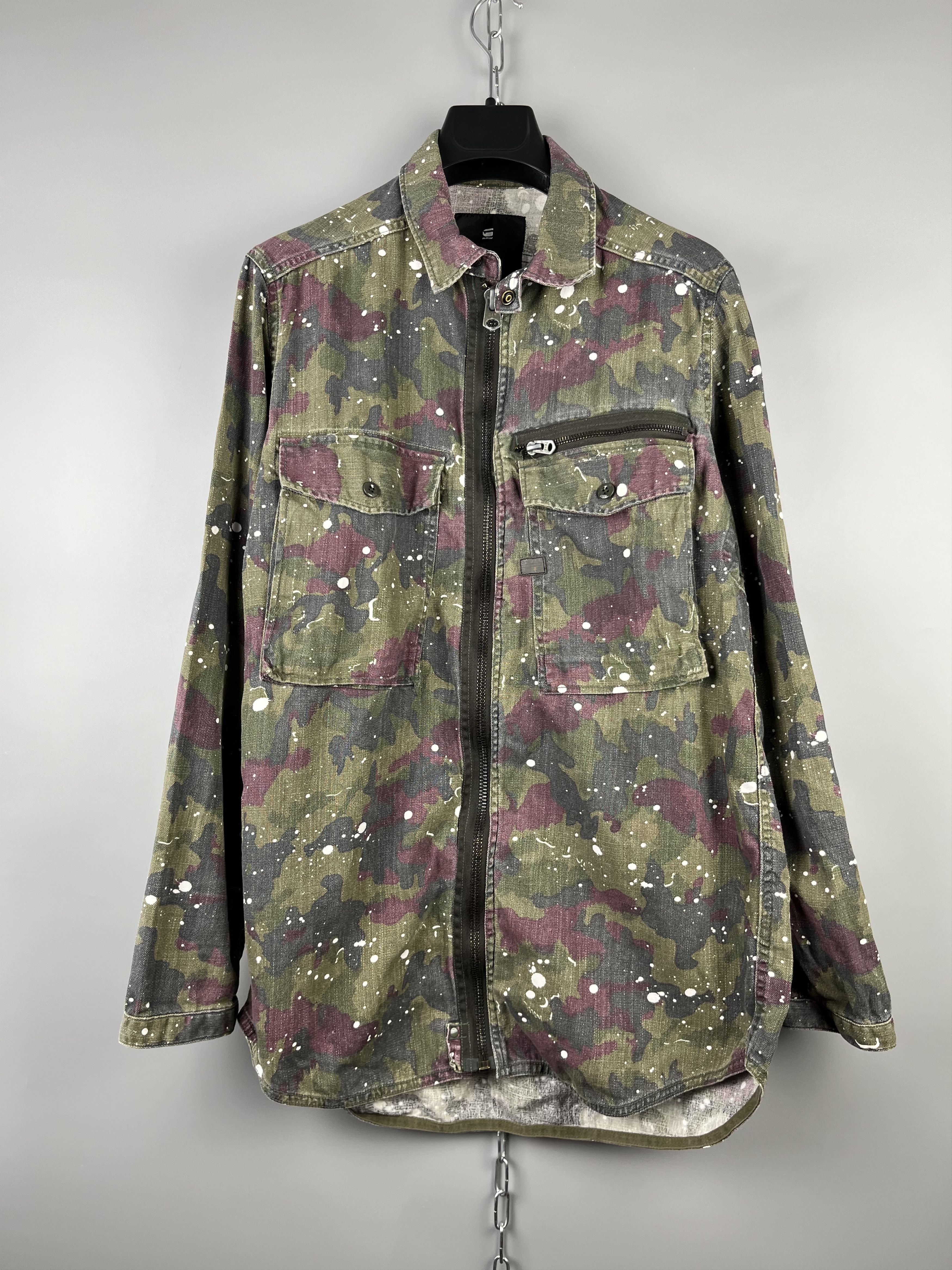 G-Star G Star Raw Painted Zip Casual Long Sleeve Shirt Size US M / EU 48-50 / 2 - 1 Thumbnail