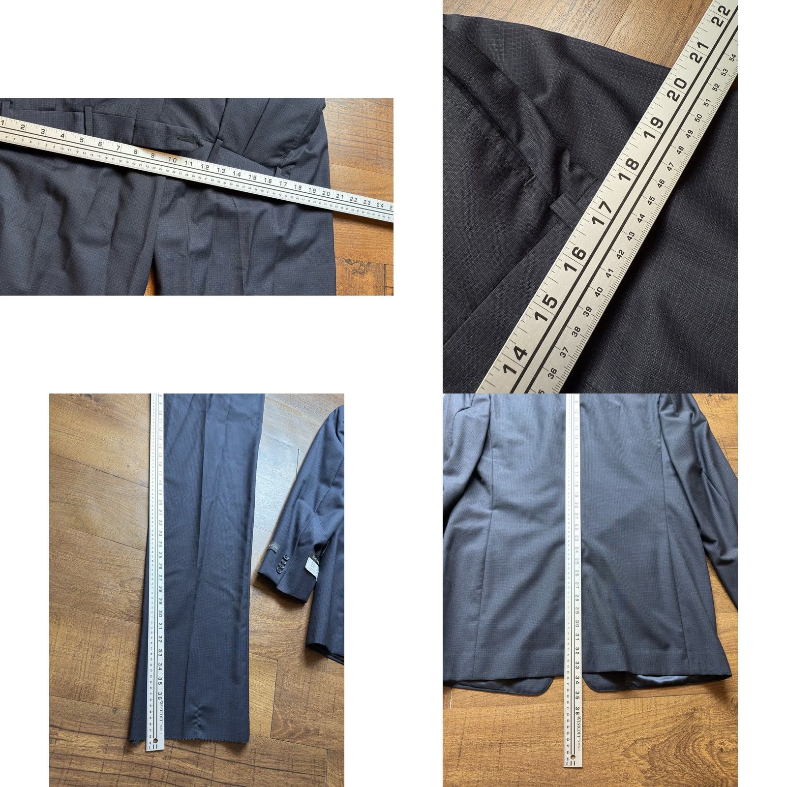 Southwick VINTAGE Southwick Suit Mens 41 Blue VTG Men 41L Blazer Unhemmed Trousers Check NEW Size US 35 - 9 Thumbnail