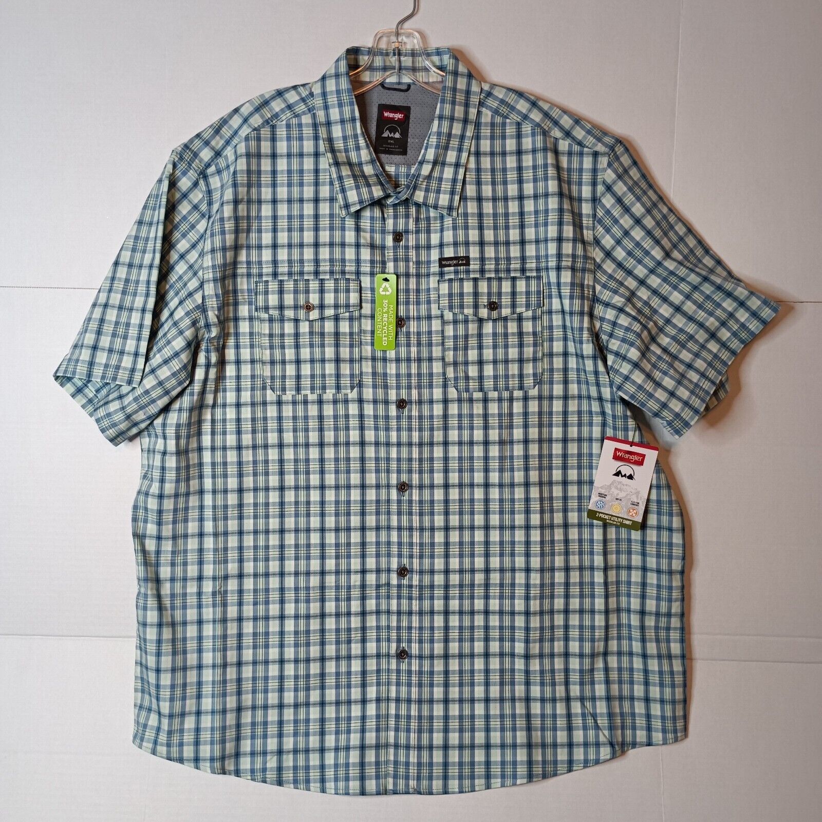 Wrangler Wrangler Utility Shirt Men's 2XL Plaid Regular Fit UPF 30 Size US XXL / EU 58 / 5 - 7 Thumbnail