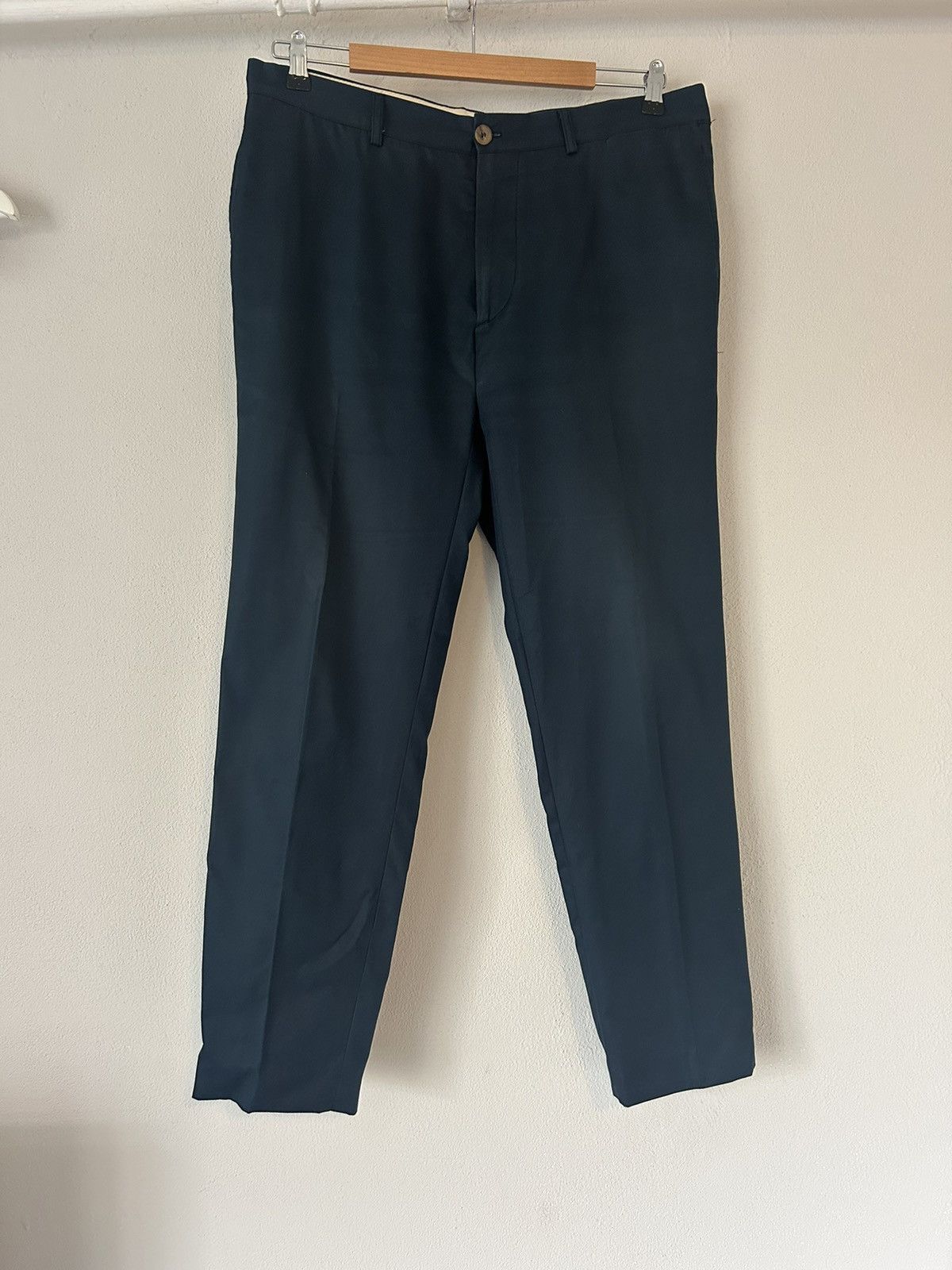 Brunello Cucinelli Navy Cotton Tailored Trousers Size US 40 / EU 56 - 1 Thumbnail