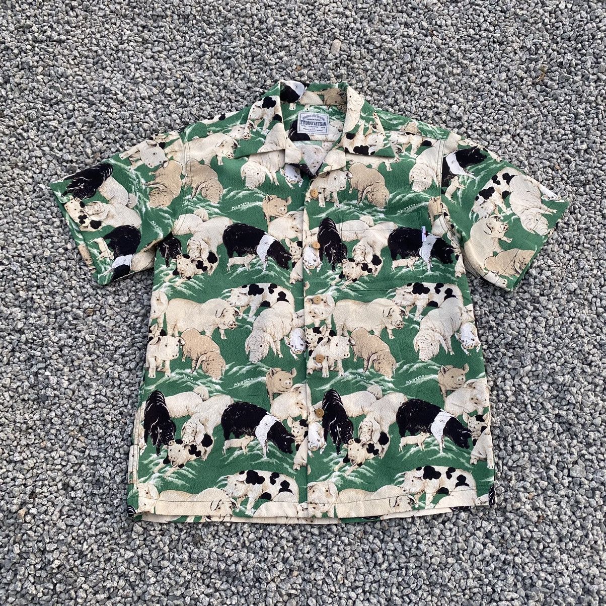 Studio D'Artisan Very Rare Vintage STUDIO DARTISAN Hundred Pigs Shirt Size US M / EU 48-50 / 2 - 1 Thumbnail