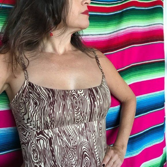 Nanette Lepore VTG Nanette Lepore Woodgrain Silk Pencil Dress Midi Size M / US 6-8 / IT 42-44 - 2 Thumbnail