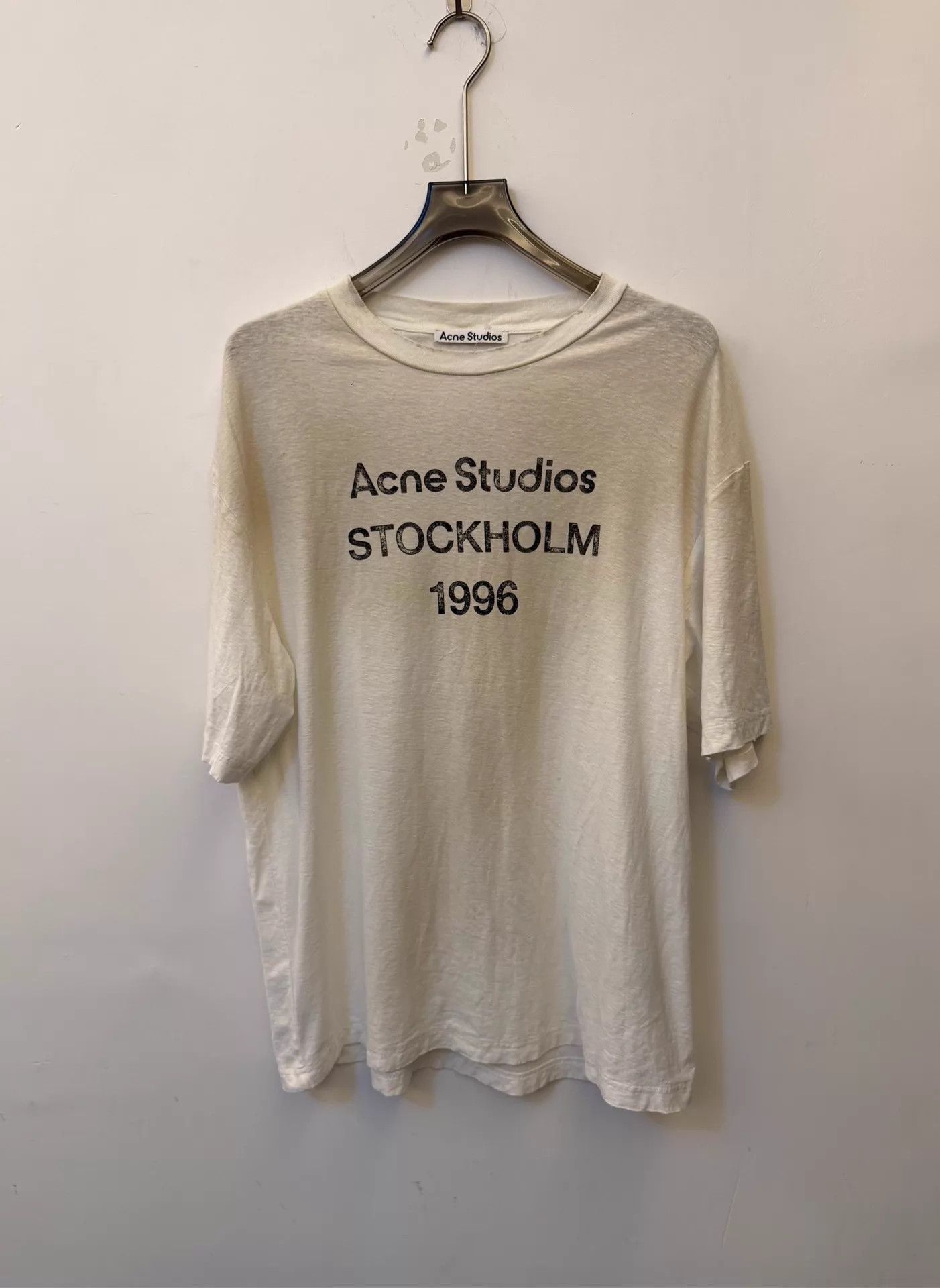 Acne Studios Acne 1996 Logo Vintage Oversized White Unisex Tee L Size US M / EU 48-50 / 2 - 1 Thumbnail