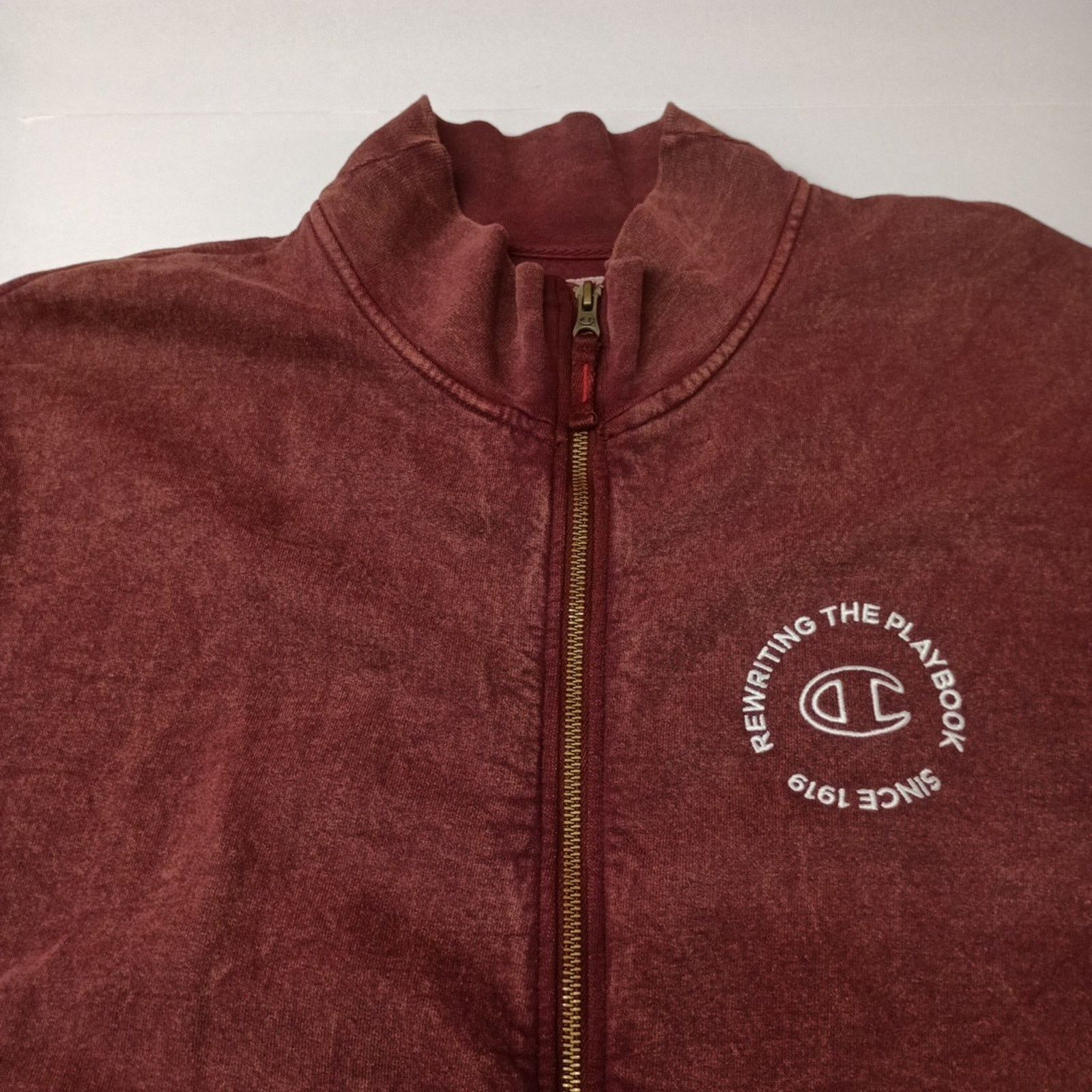 Champion Champion Full Zip Mockneck Sweatshirt Maroon Size L Large Size US L / EU 52-54 / 3 - 4 Thumbnail