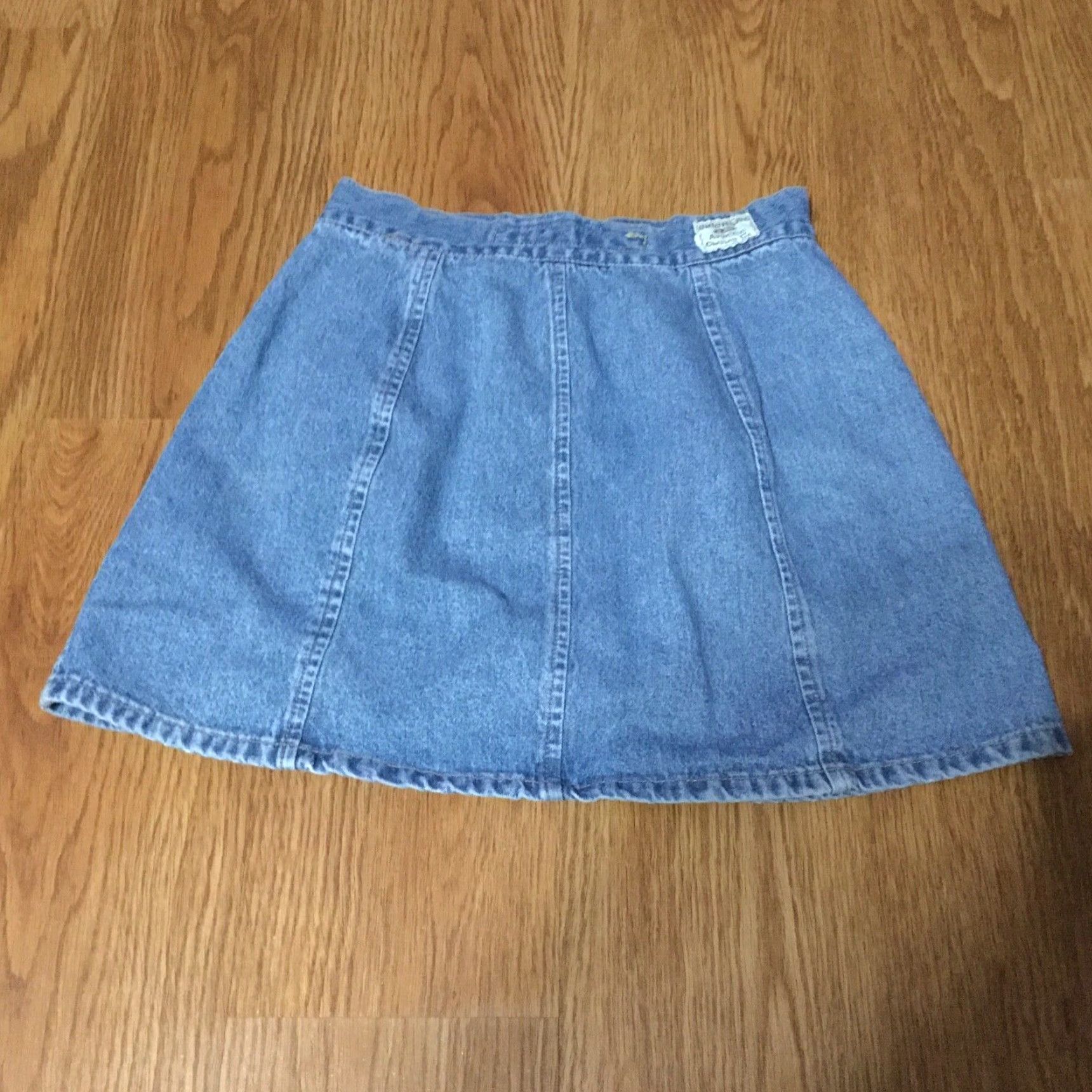 Vintage VINTAGE UNIONBAY Denim Mini Skirt Juniors Size 3 A-Line Blue 90s Womens Size 26" / US 2 / IT 38 - 3 Thumbnail