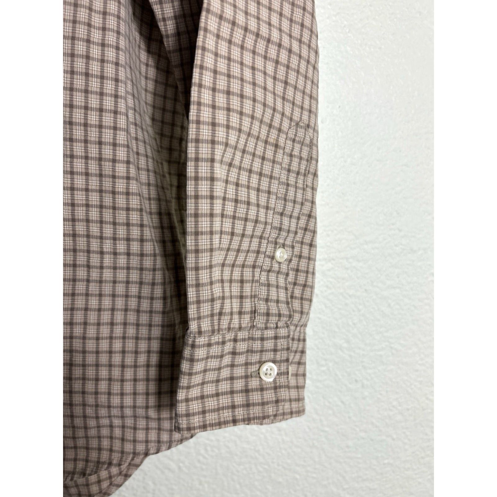 Eddie Bauer Eddie Bauer Mens Large Tall Beige Plaid Checkered Button-Up Shirt Size US L / EU 52-54 / 3 - 5 Thumbnail