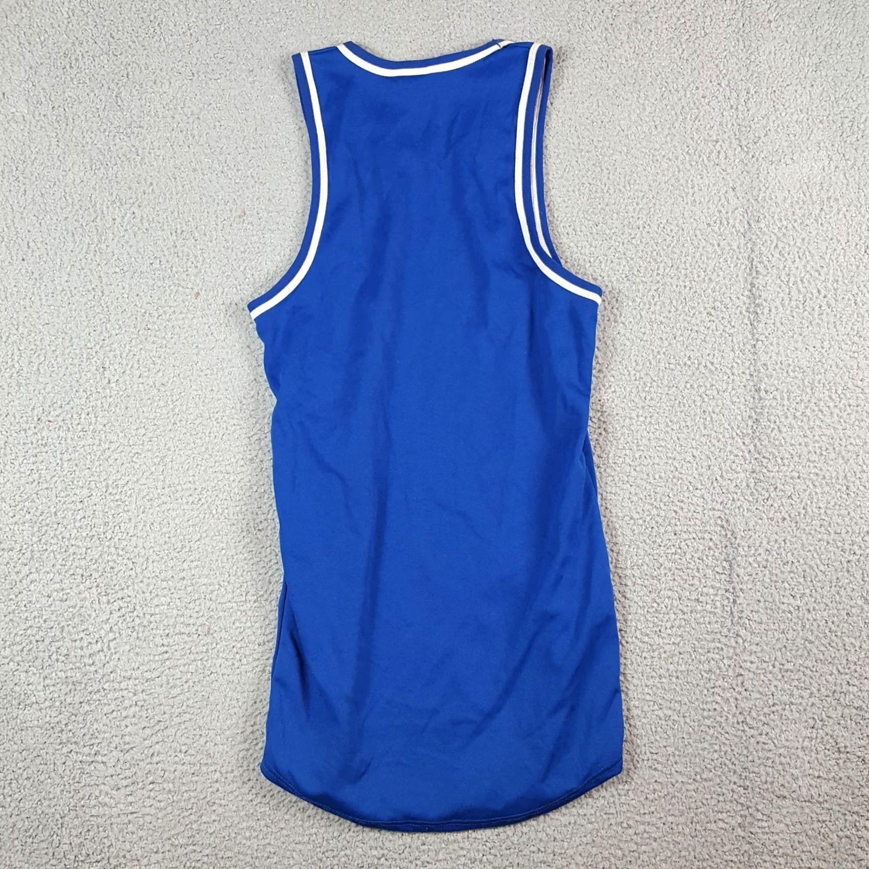 Russell Athletic VINTAGE Russell Basketball Jersey Mens XS Sleeveless T-Shirt Blue Embroidered Logo 80s 90s Retro Vintage Shirt Size US XS / EU 42 / 0 - 4 Thumbnail