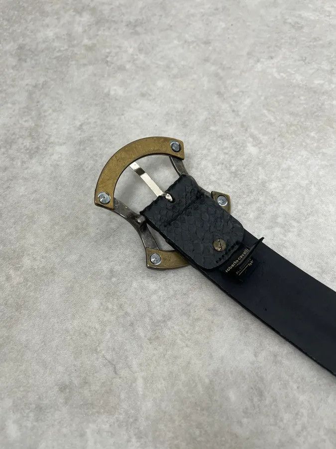 Just Cavalli 2010s Cavalli Black Python Effect Leather Belt Size ONE SIZE - 6 Thumbnail