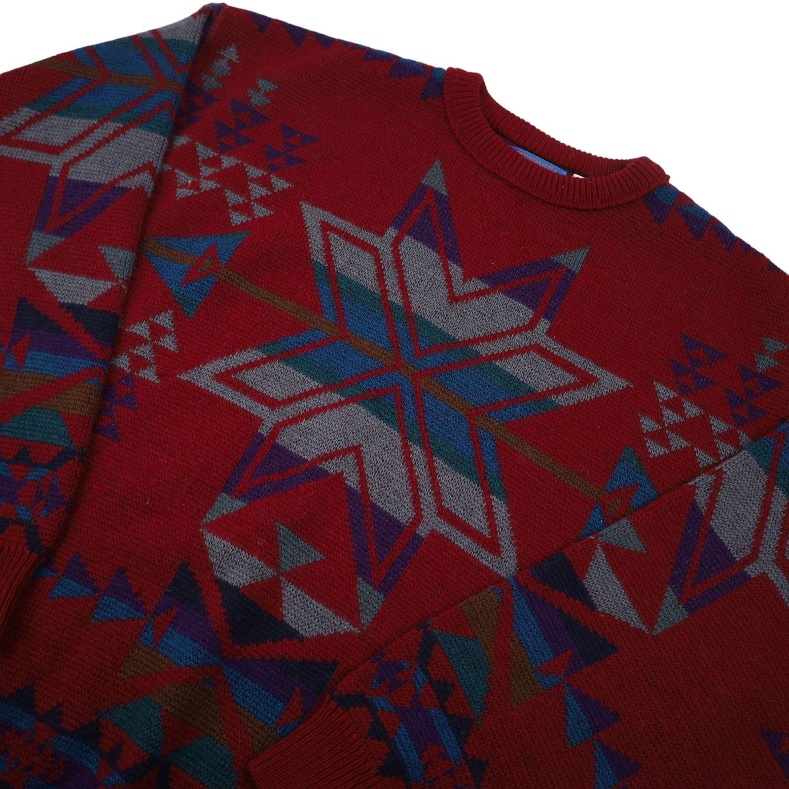 Pendleton × Vintage Vintage Pendleton Western Wear Aztec Snowflake Wool Sweater Size US L / EU 52-54 / 3 - 2 Thumbnail
