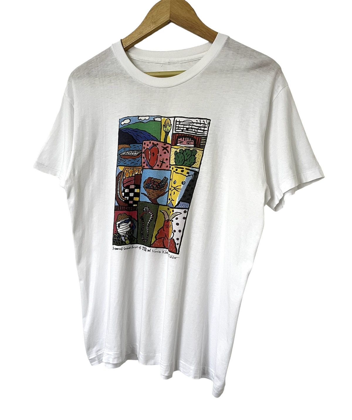 Vintage VINTAGE 90s BAUSCH AND LOMB NANCY KLOBUCAT ART TSHIRT Size US M / EU 48-50 / 2 - 4 Thumbnail