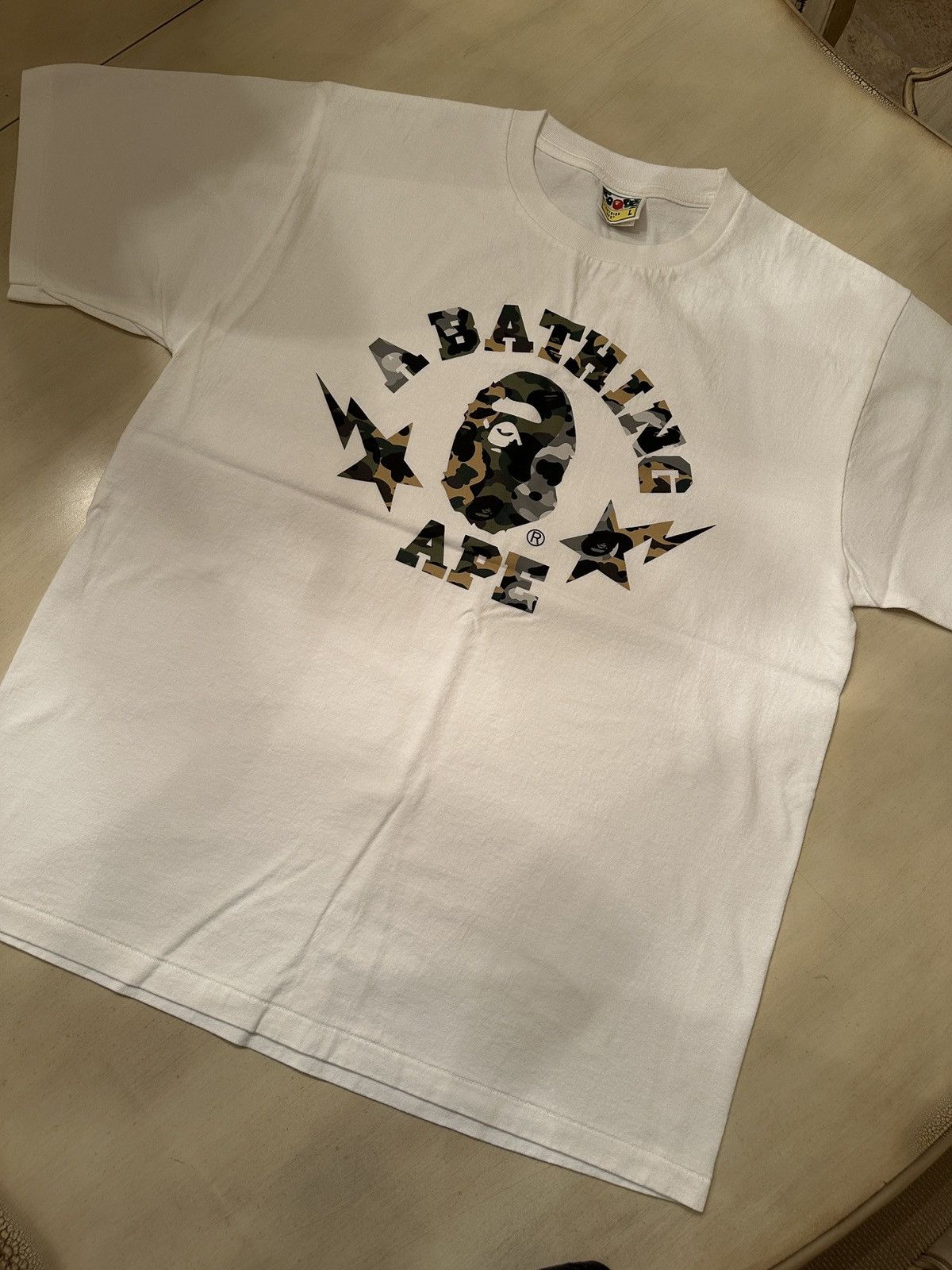 Bape BAPE 1st Camo Crazy Sta College Tee Size US L / EU 52-54 / 3 - 1 Thumbnail